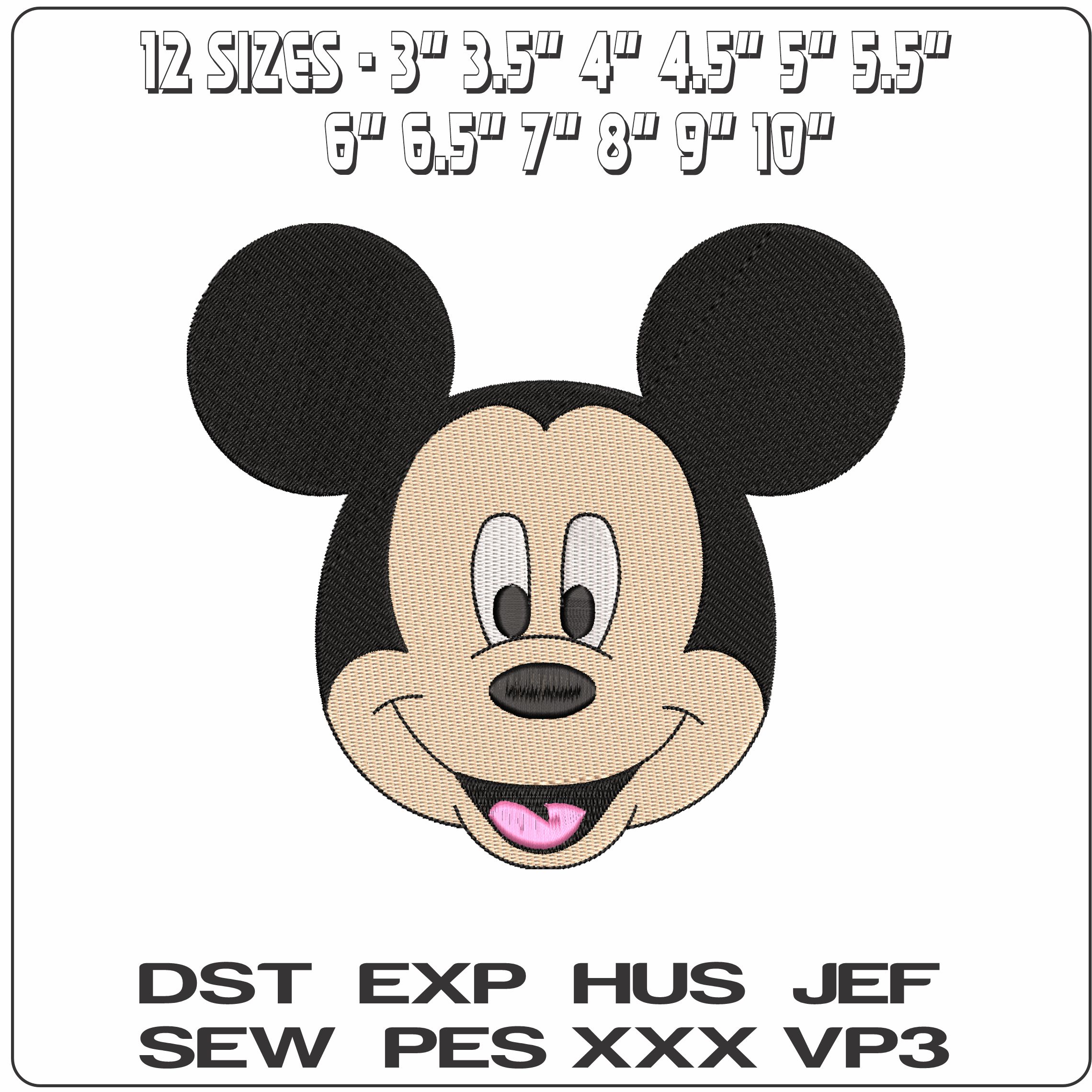Mickey Mouse Head Basic Disney  - Elegant embroidery design file - instant download — view 2