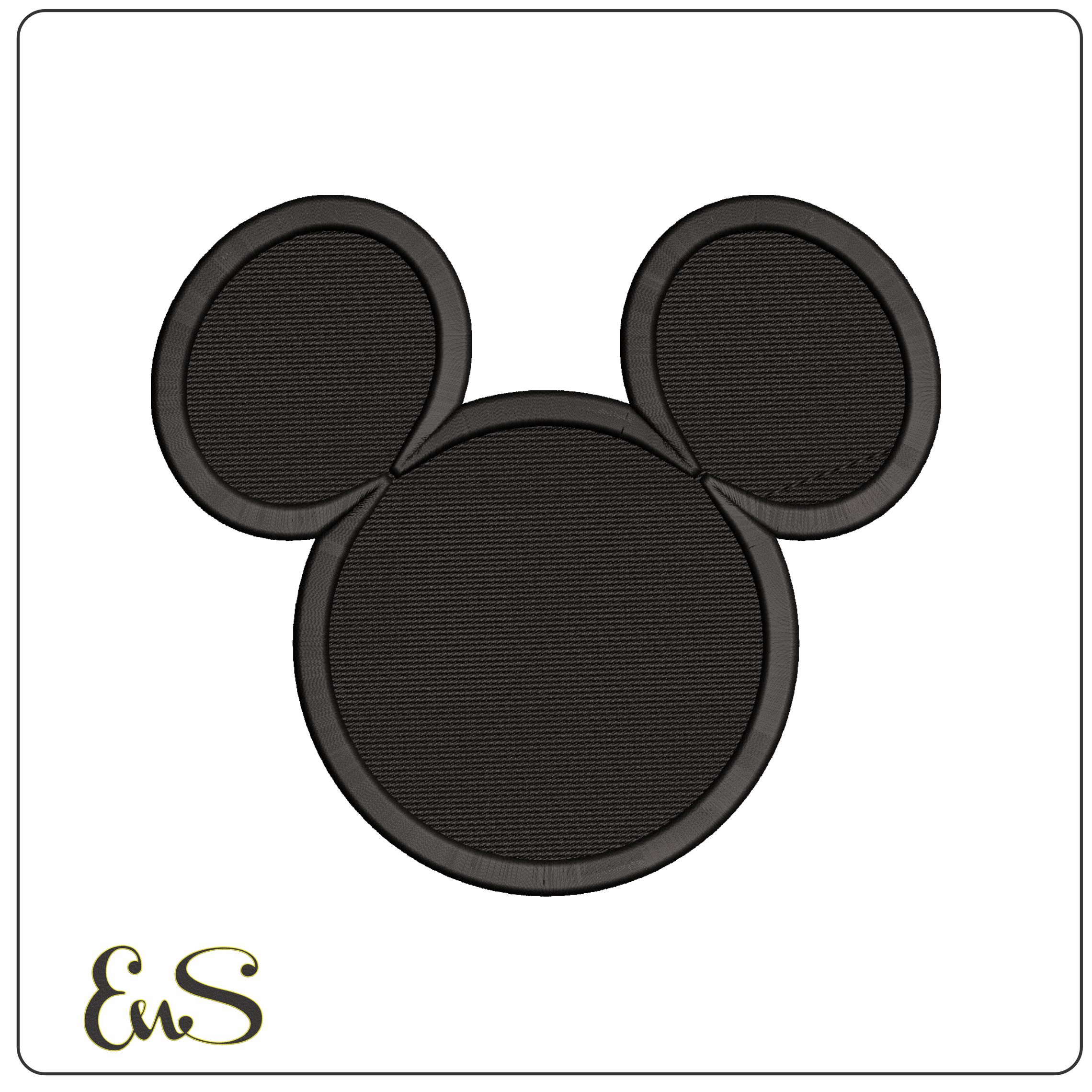 Mickey Mouse Head Outline Disney  - Elegant embroidery design file - instant download