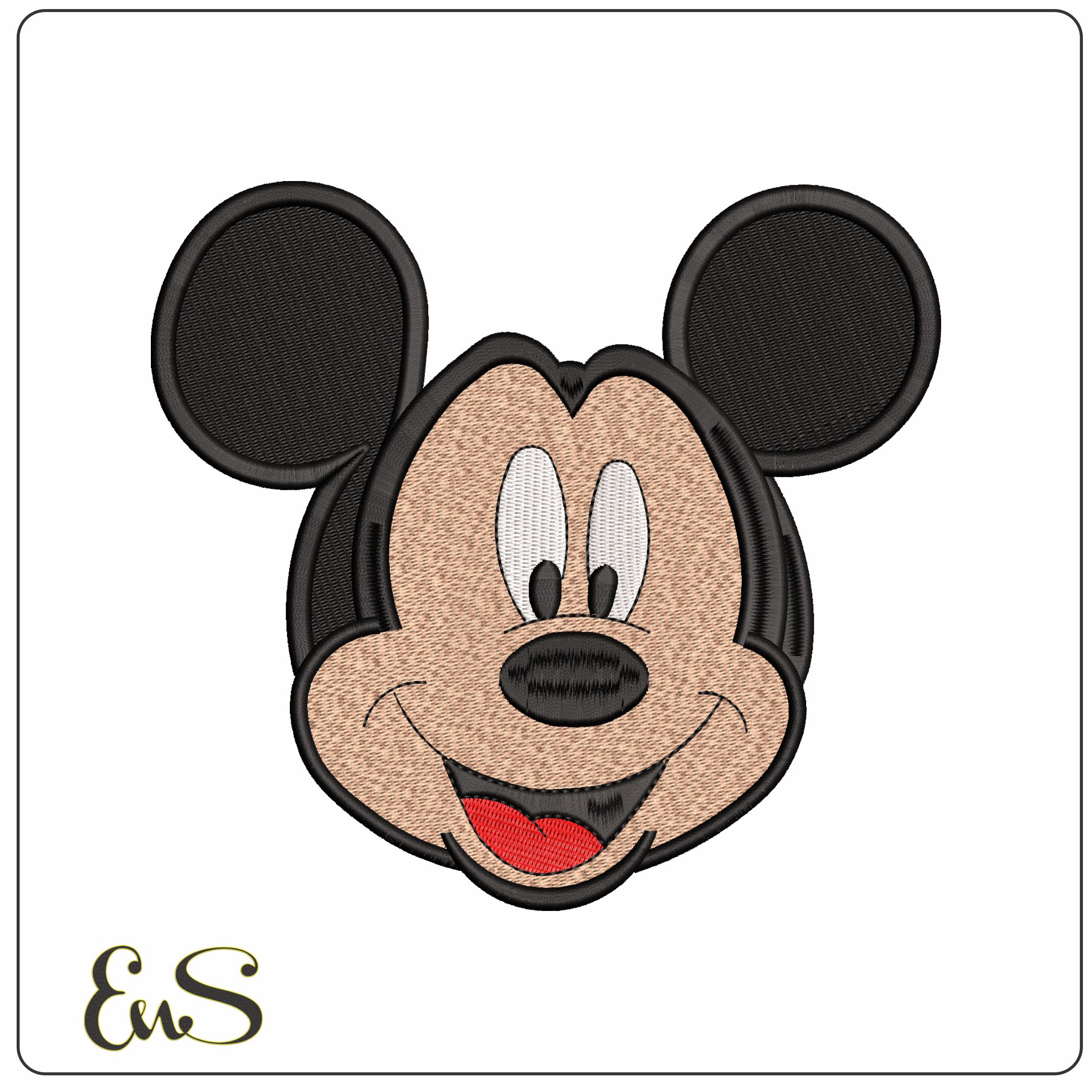 Mickey Mouse Head smiling Disney  - Elegant embroidery design file - instant download