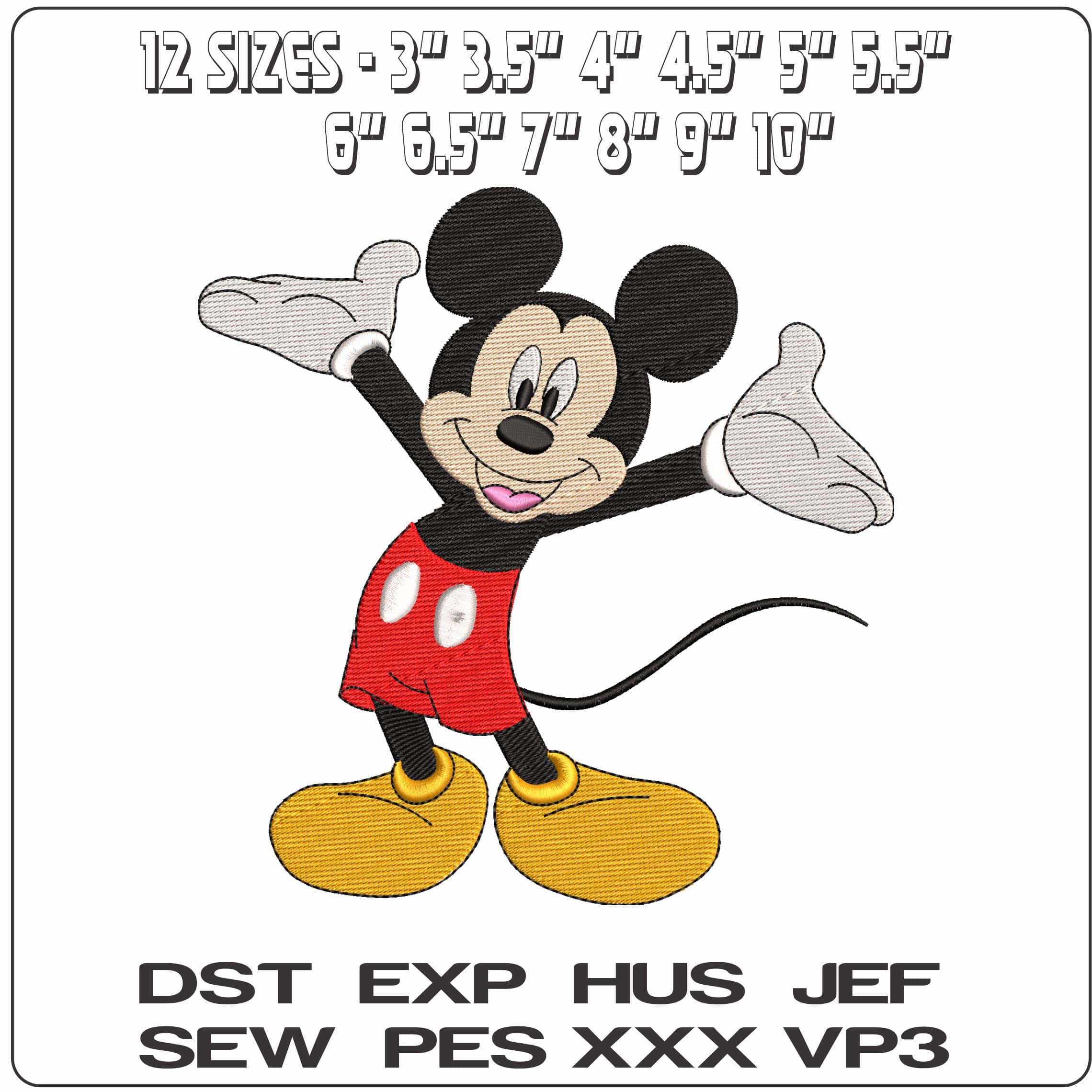 Mickey Mouse Welcoming Disney  - Elegant embroidery design file - instant download — view 2