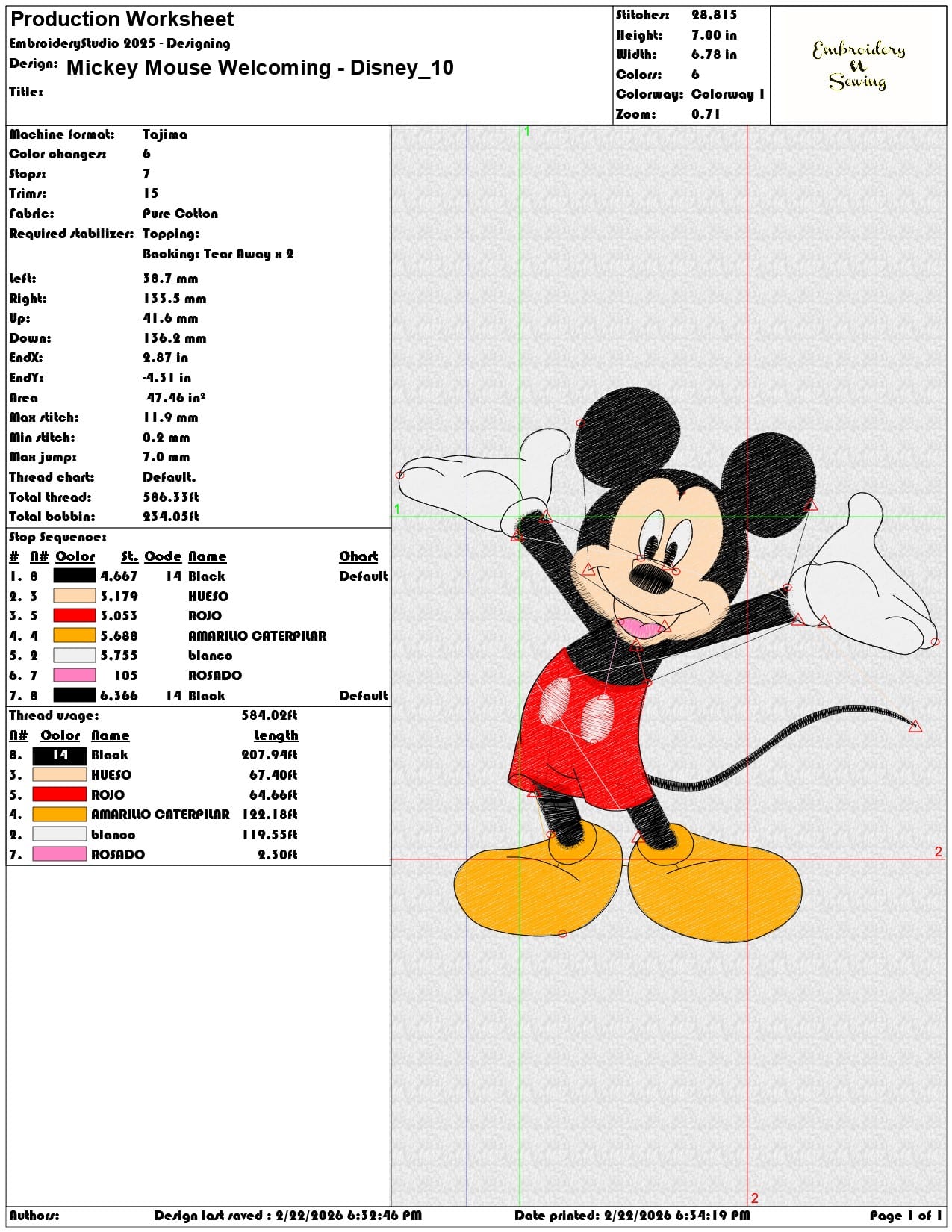 Mickey Mouse Welcoming Disney  - Elegant embroidery design file - instant download — view 3