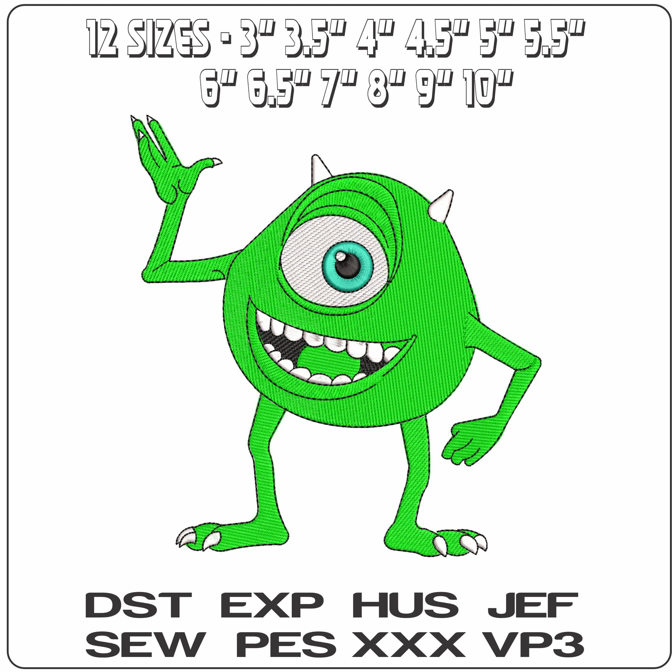 Mike Monsters Inc University  - Elegant embroidery design file - instant download — view 2