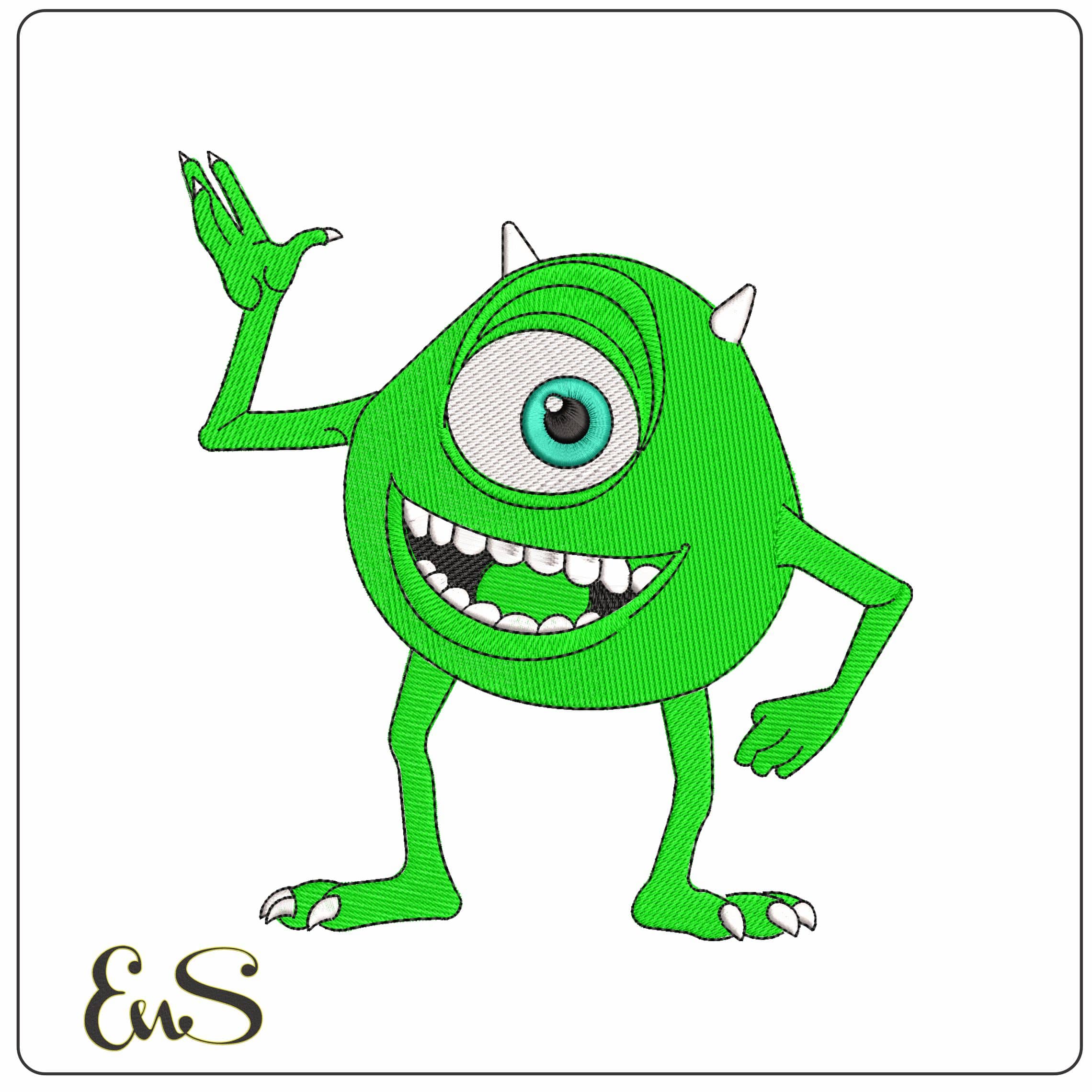 Mike Monsters Inc University  - Elegant embroidery design file - instant download
