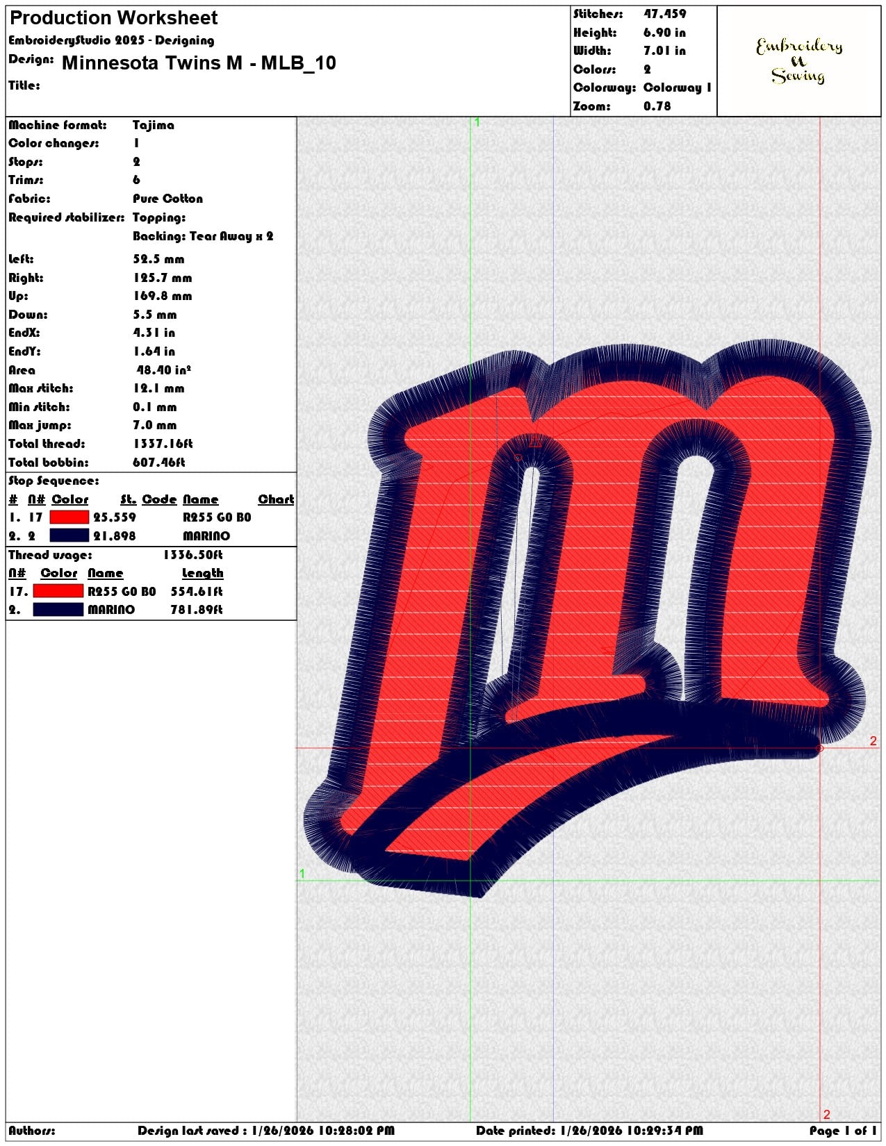 Minnesota Twins M MLB  - Elegant embroidery design file - instant download — view 3