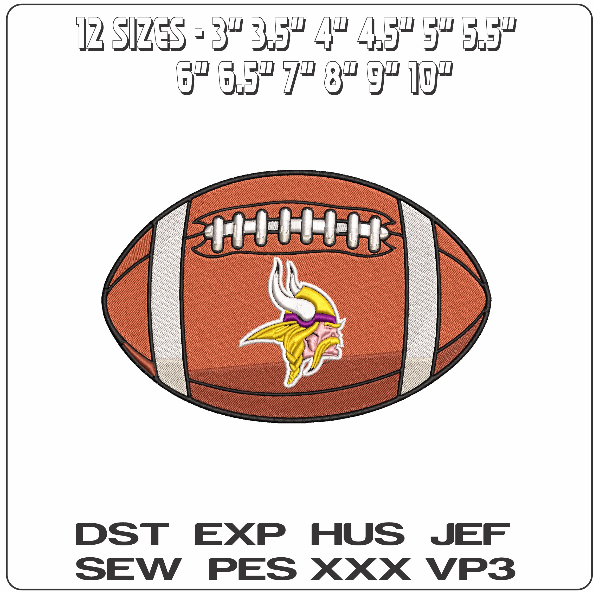 Minnesotta Vikings American Football NFL  - Elegant embroidery design file - instant download — view 2