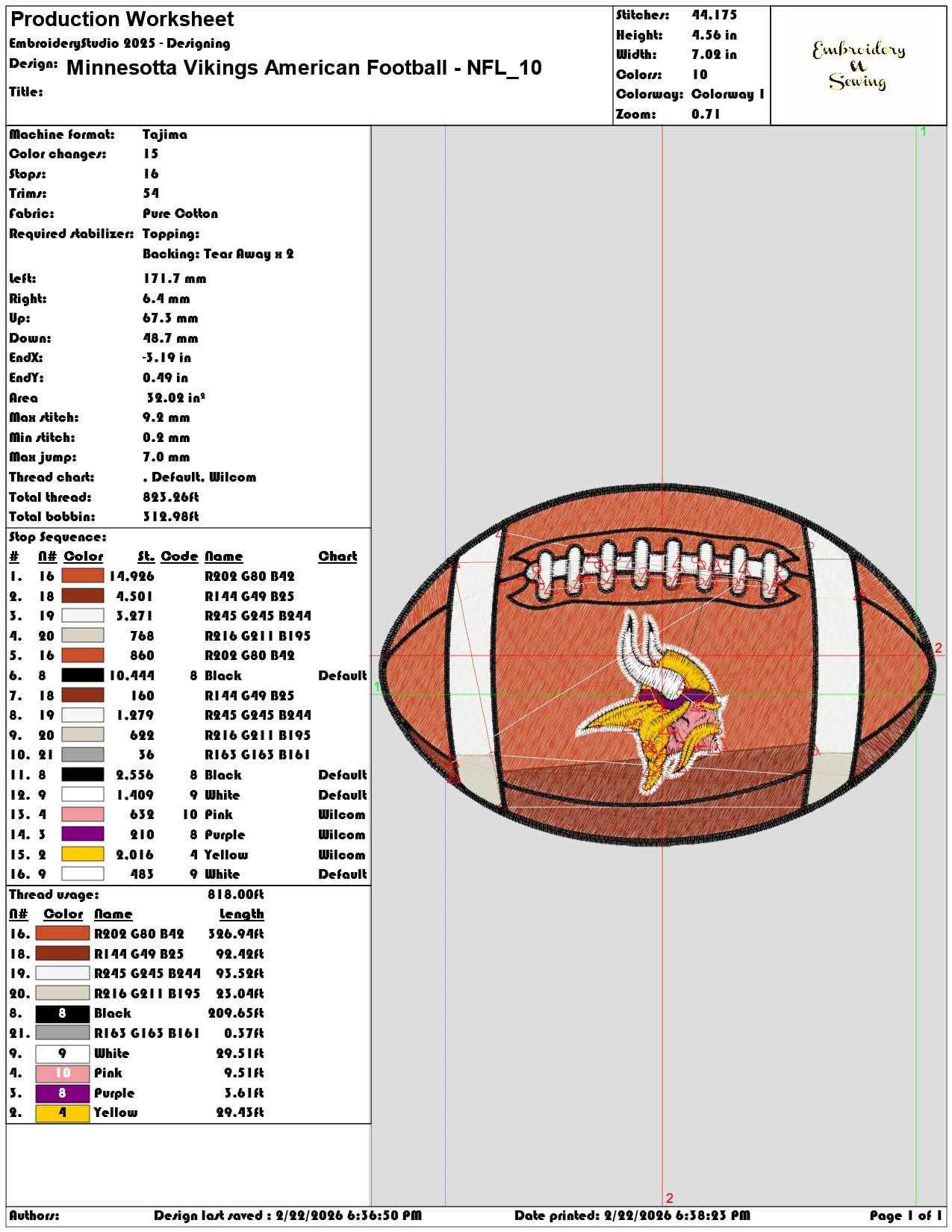 Minnesotta Vikings American Football NFL  - Elegant embroidery design file - instant download — view 3