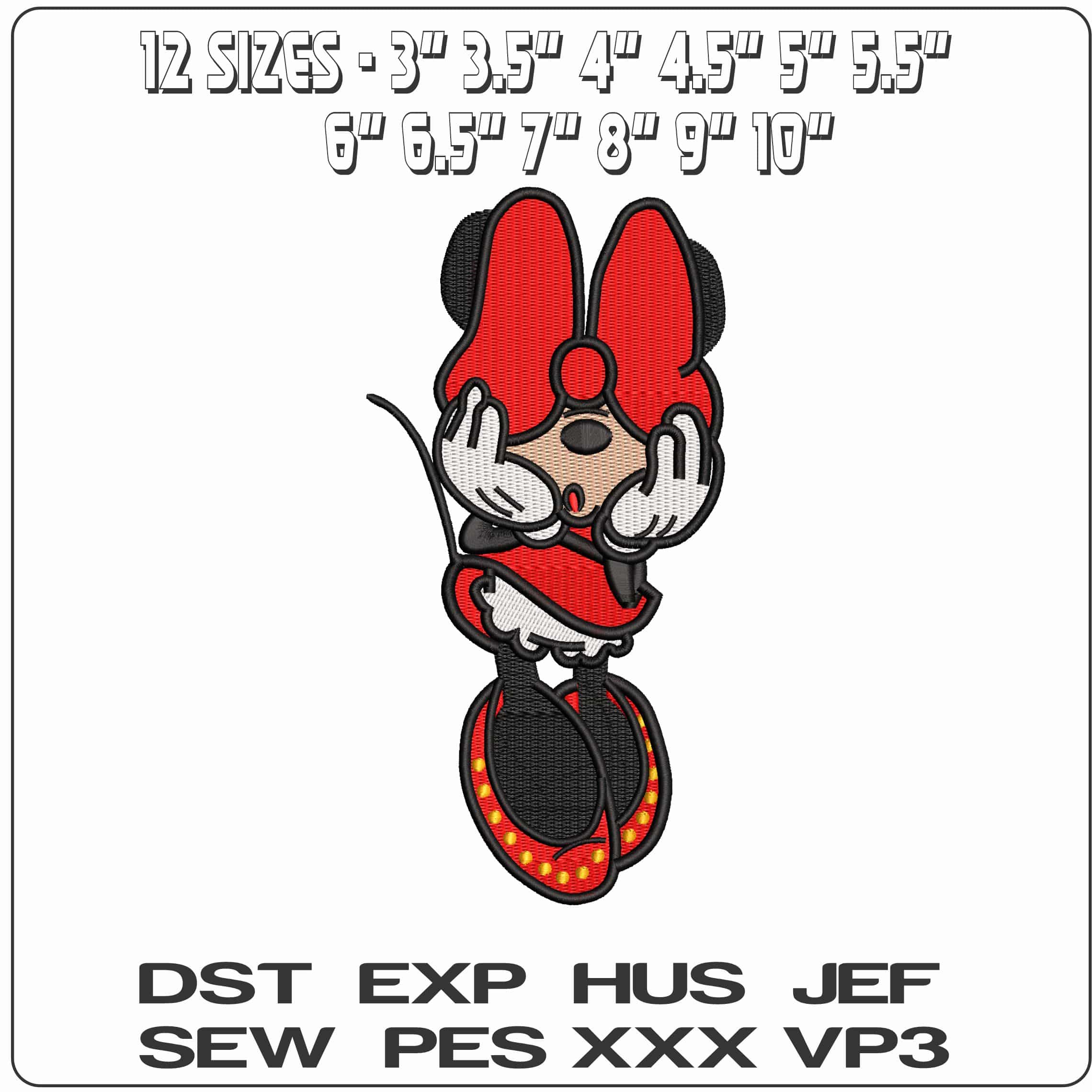 Minnie Mouse Hiding behind Bow Disney  - Elegant embroidery design file - instant download — view 2