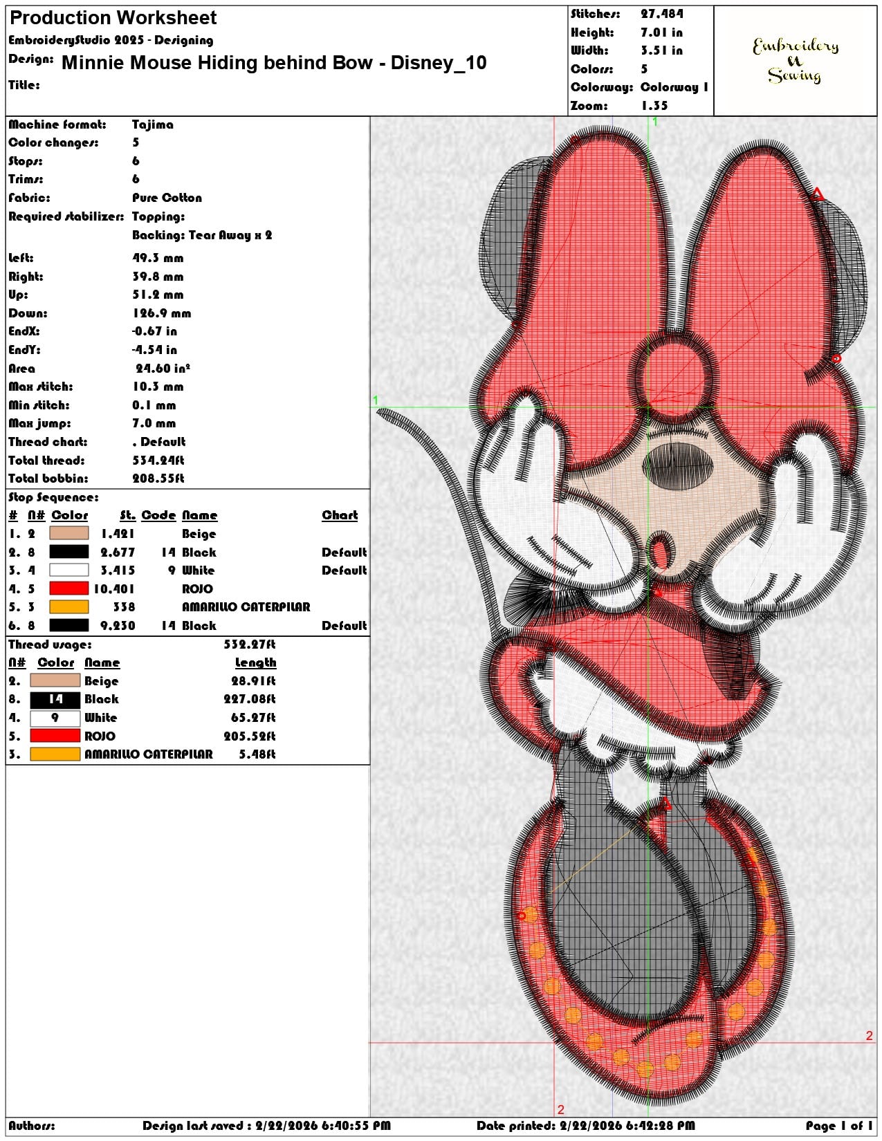 Minnie Mouse Hiding behind Bow Disney  - Elegant embroidery design file - instant download — view 3