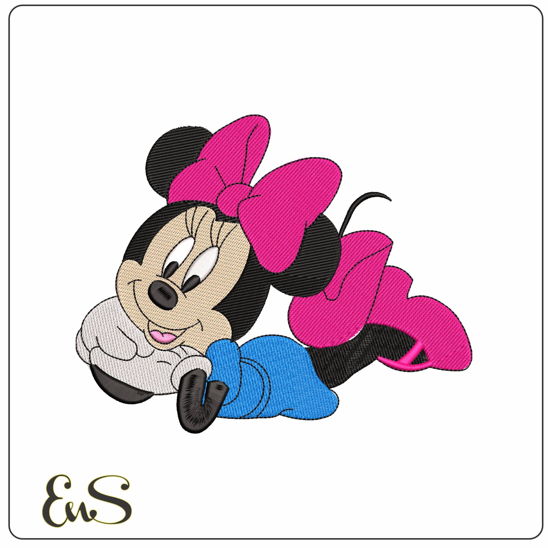 Minnie Mouse Laying down Posing Disney  - Elegant embroidery design file - instant download