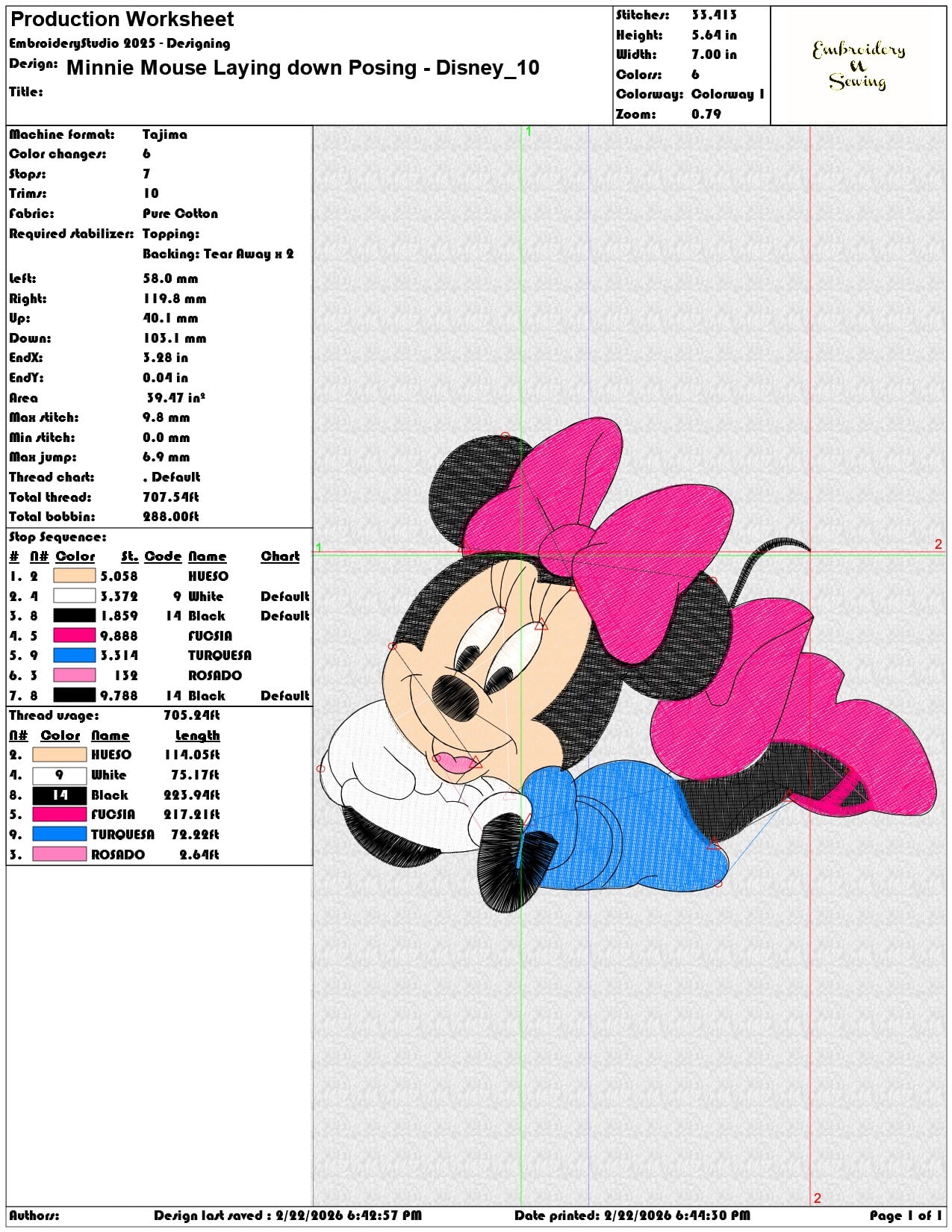 Minnie Mouse Laying down Posing Disney  - Elegant embroidery design file - instant download — view 3