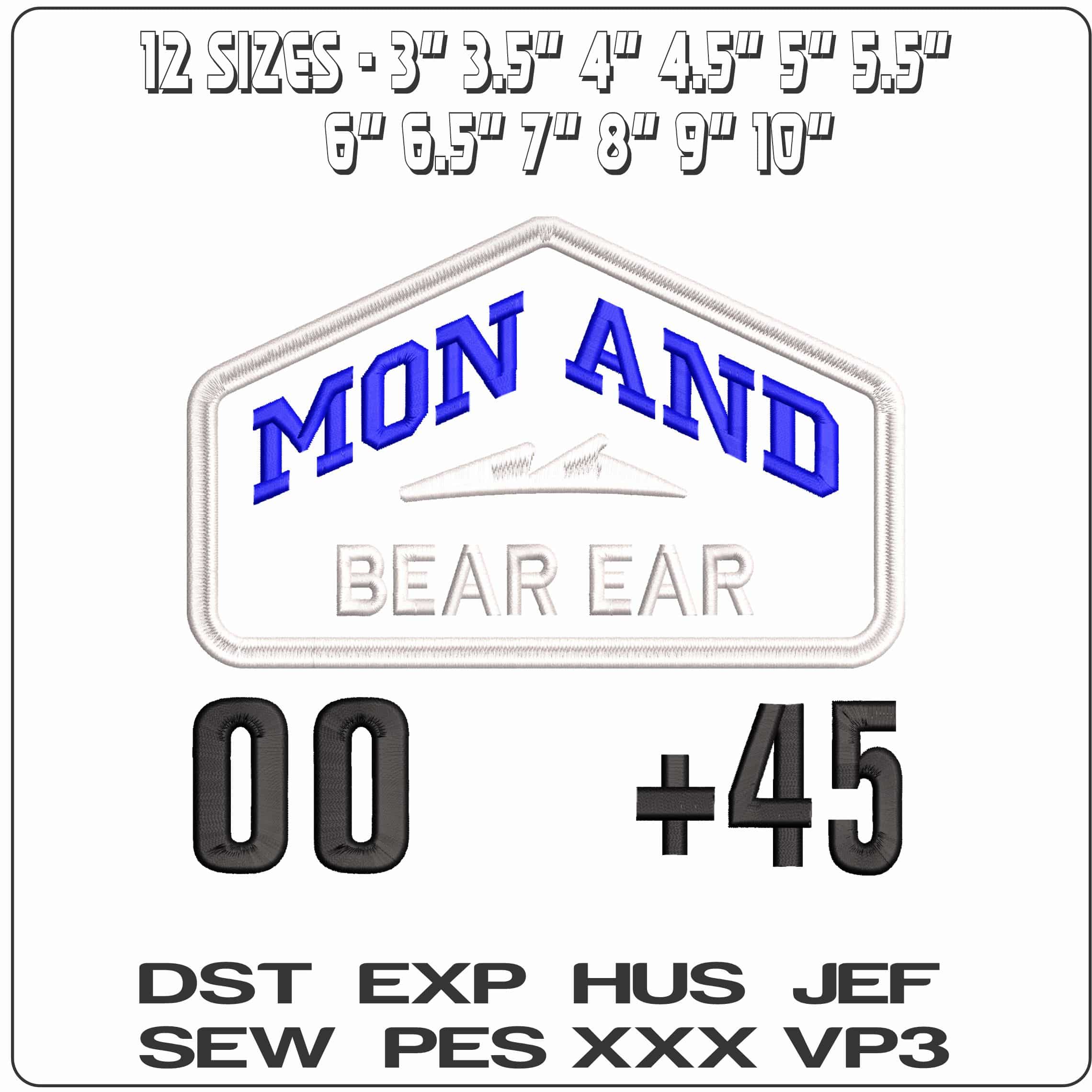 Mon An Bear Ear Brand  - Elegant embroidery design file - instant download — view 2