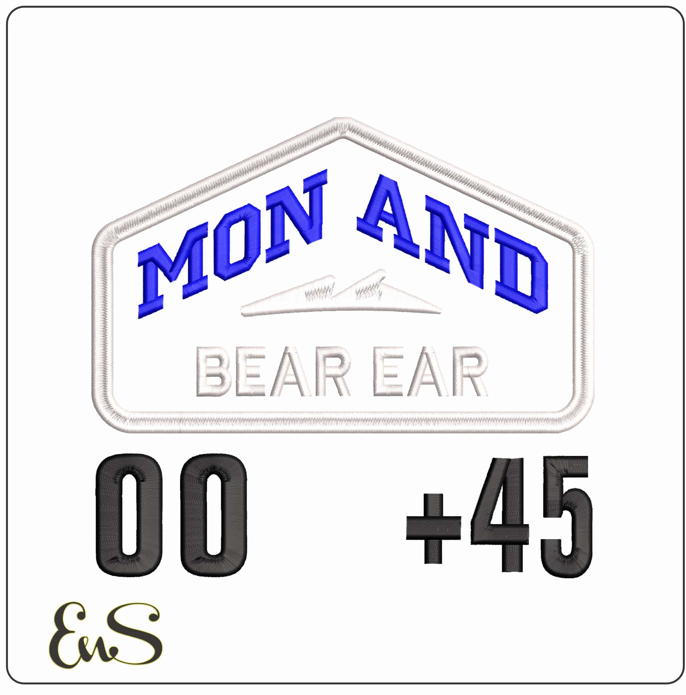 Mon An Bear Ear Brand  - Elegant embroidery design file - instant download
