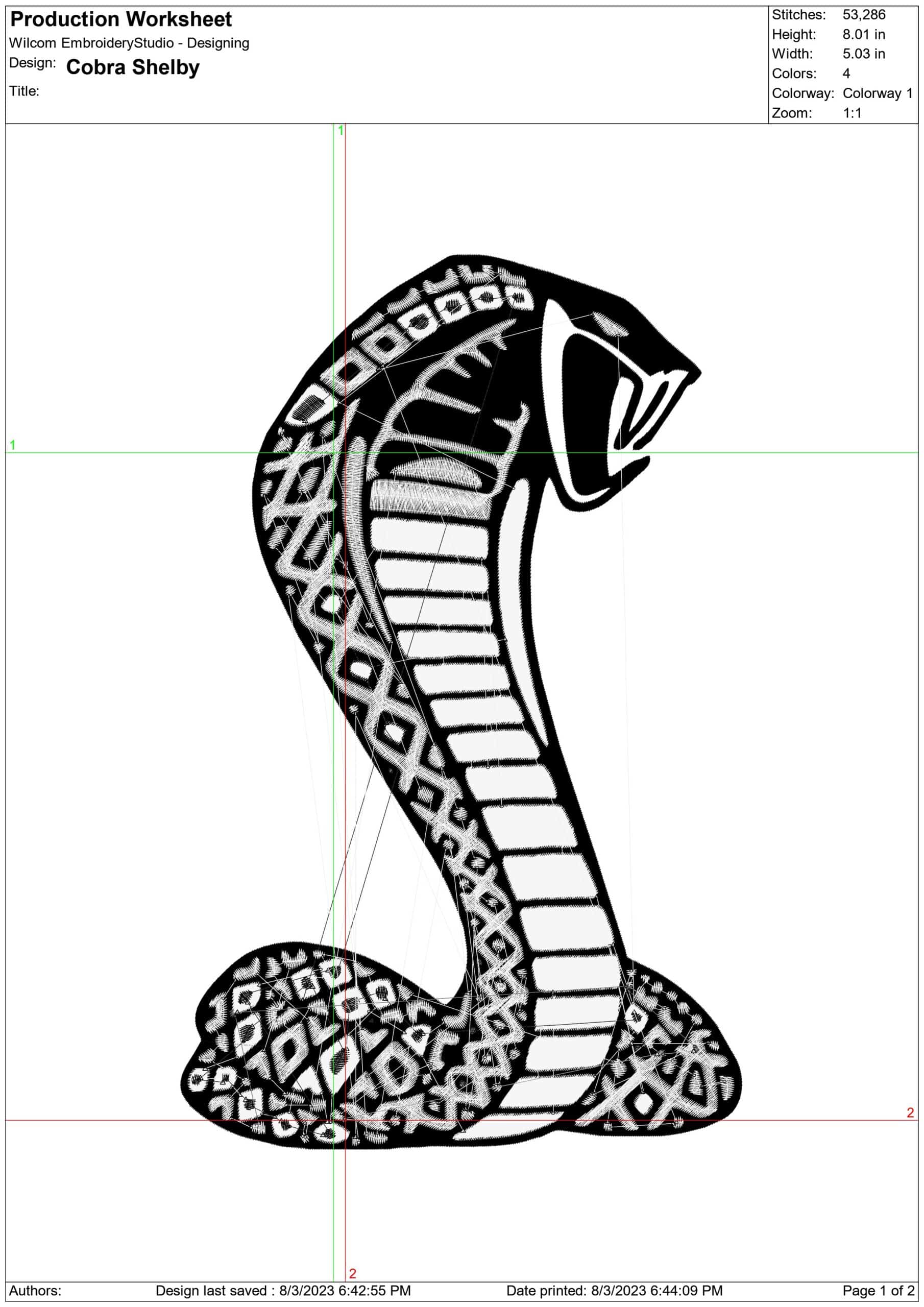 Cobra Shelby Snake - Ford Car embroidery design - Logo design machine pattern Car Auto Company embroidery file instant download in a frame — view 2