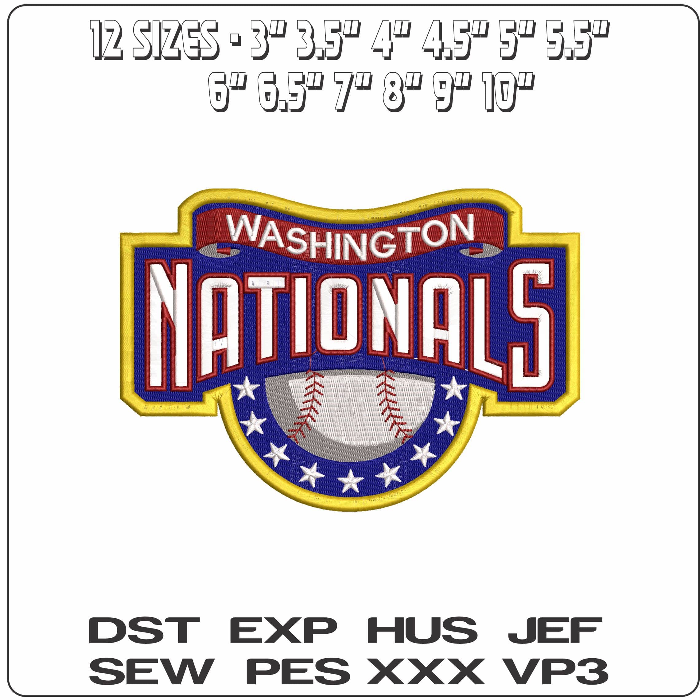 NATIONALS  - Elegant embroidery design file - instant download — view 2