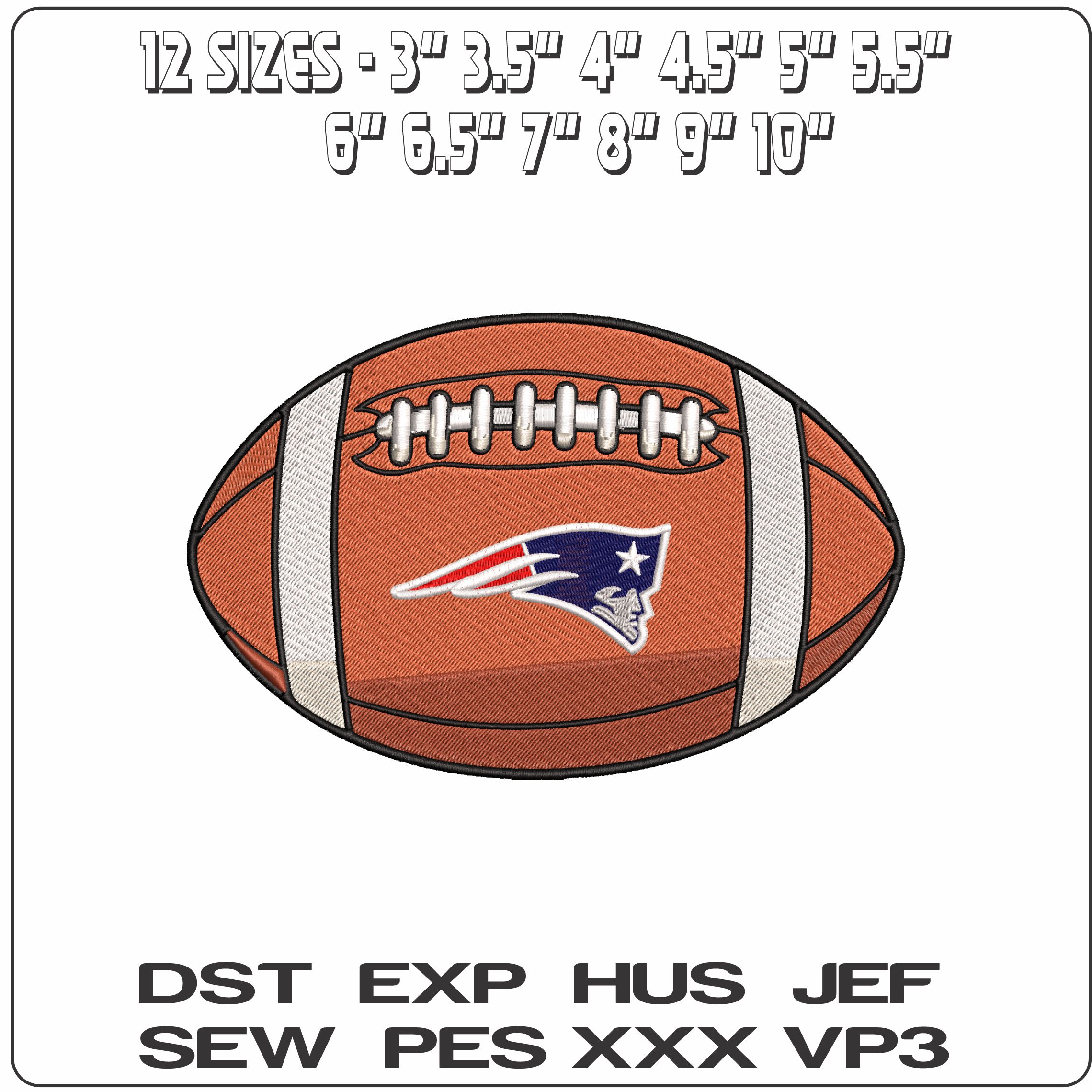 New England Patriots American Football NFL  - Elegant embroidery design file - instant download — view 2