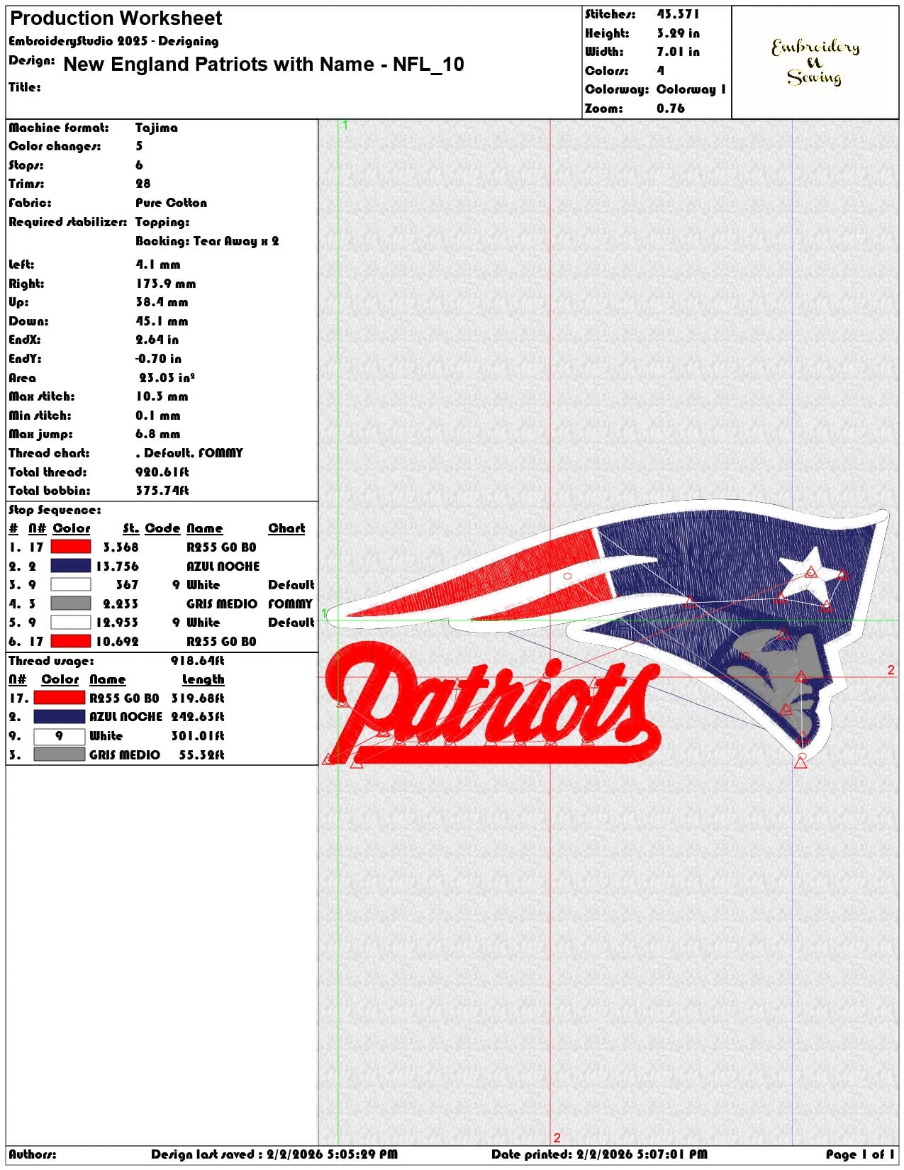 New England Patriots with Name NFL  - Elegant embroidery design file - instant download — view 3