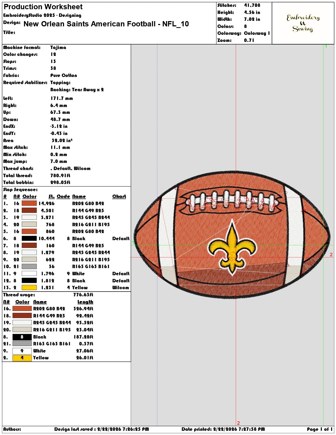 New Orlean Saints American Football NFL   - Elegant embroidery design file - instant download — view 3