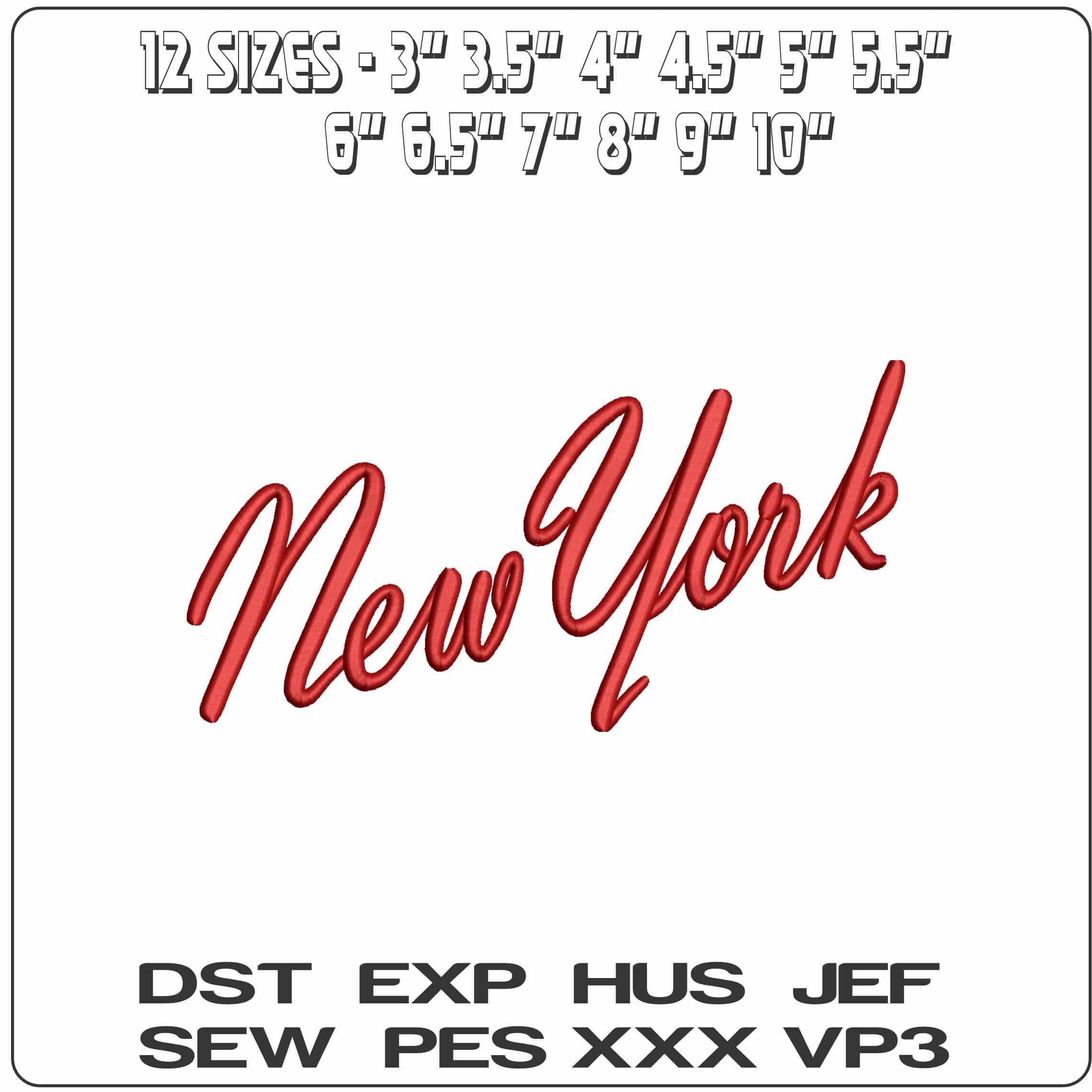 New York design Brand   - Elegant embroidery design file - instant download — view 2