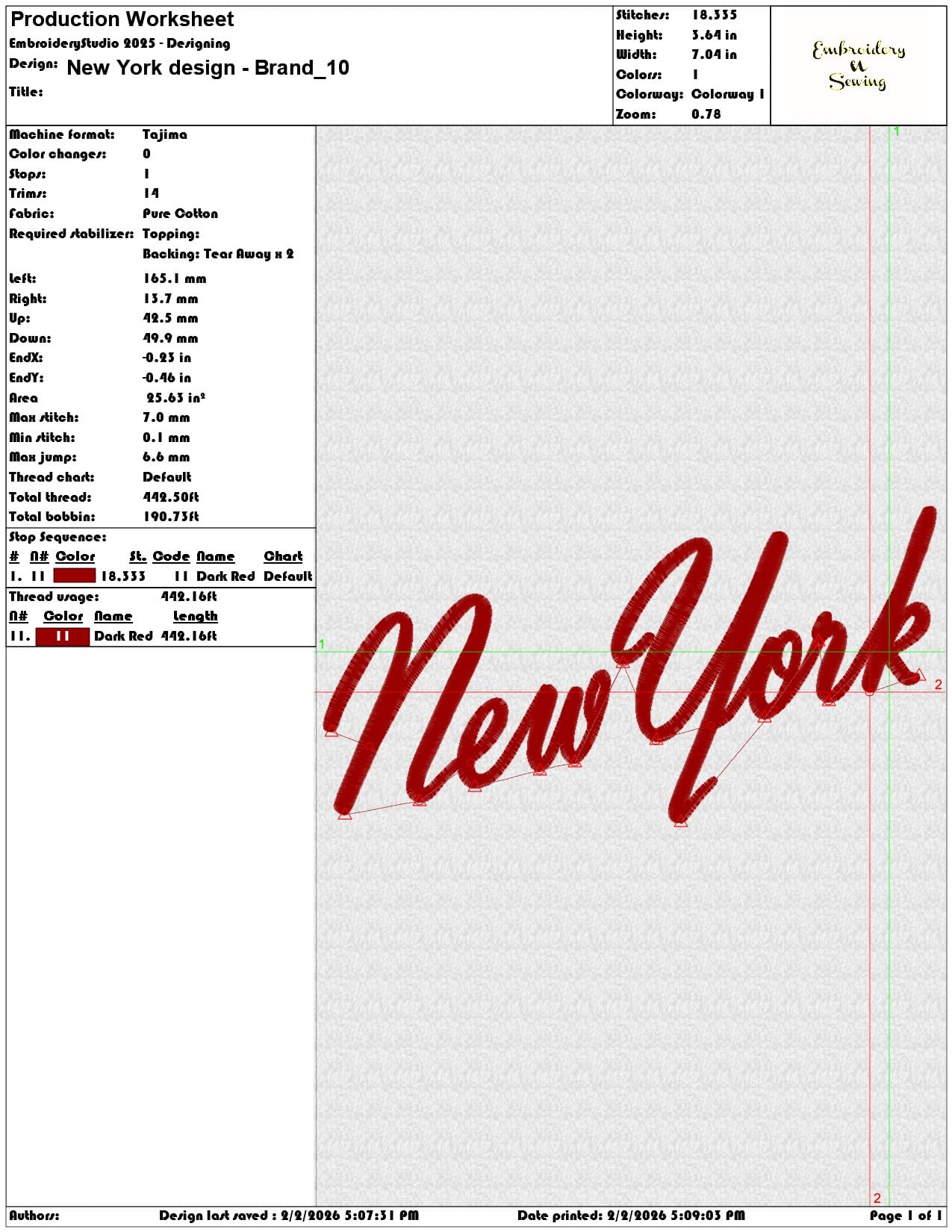New York design Brand   - Elegant embroidery design file - instant download — view 3