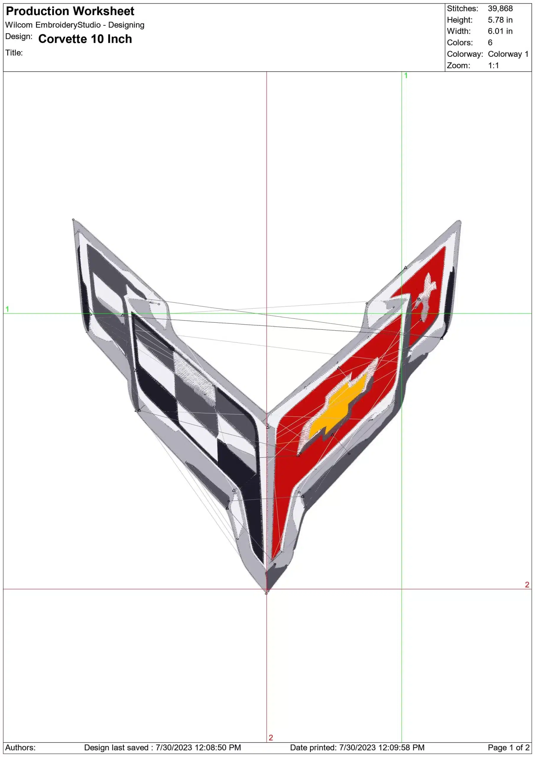 Corvette Car Logo embroidery design - Chevrolet C7 C8 design machine pattern Car Auto Company embroidery file instant download in a frame — view 2