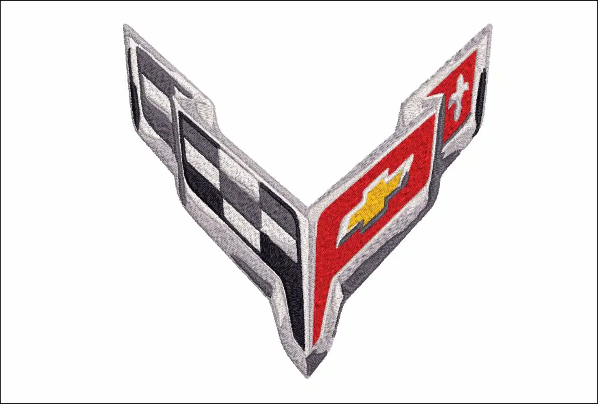Corvette Car Logo embroidery design - Chevrolet C7 C8 design machine pattern Car Auto Company embroidery file instant download in a frame