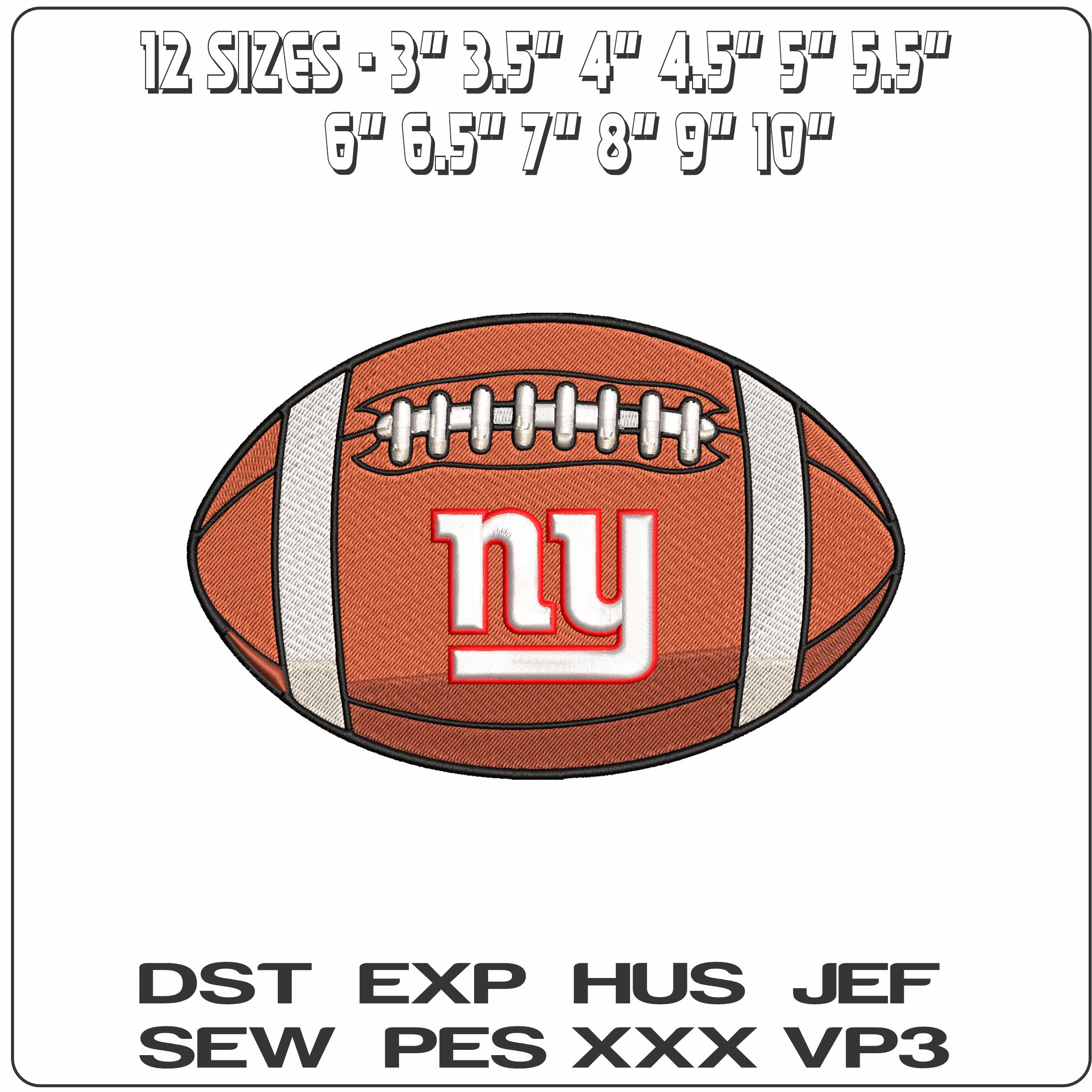 New York Giants American Football NFL   - Elegant embroidery design file - instant download — view 2