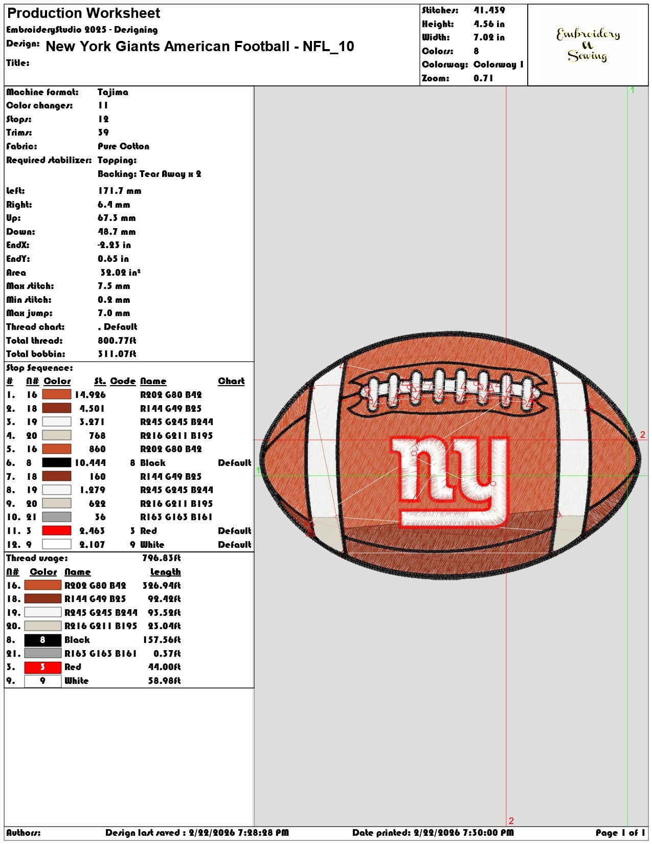 New York Giants American Football NFL   - Elegant embroidery design file - instant download — view 3