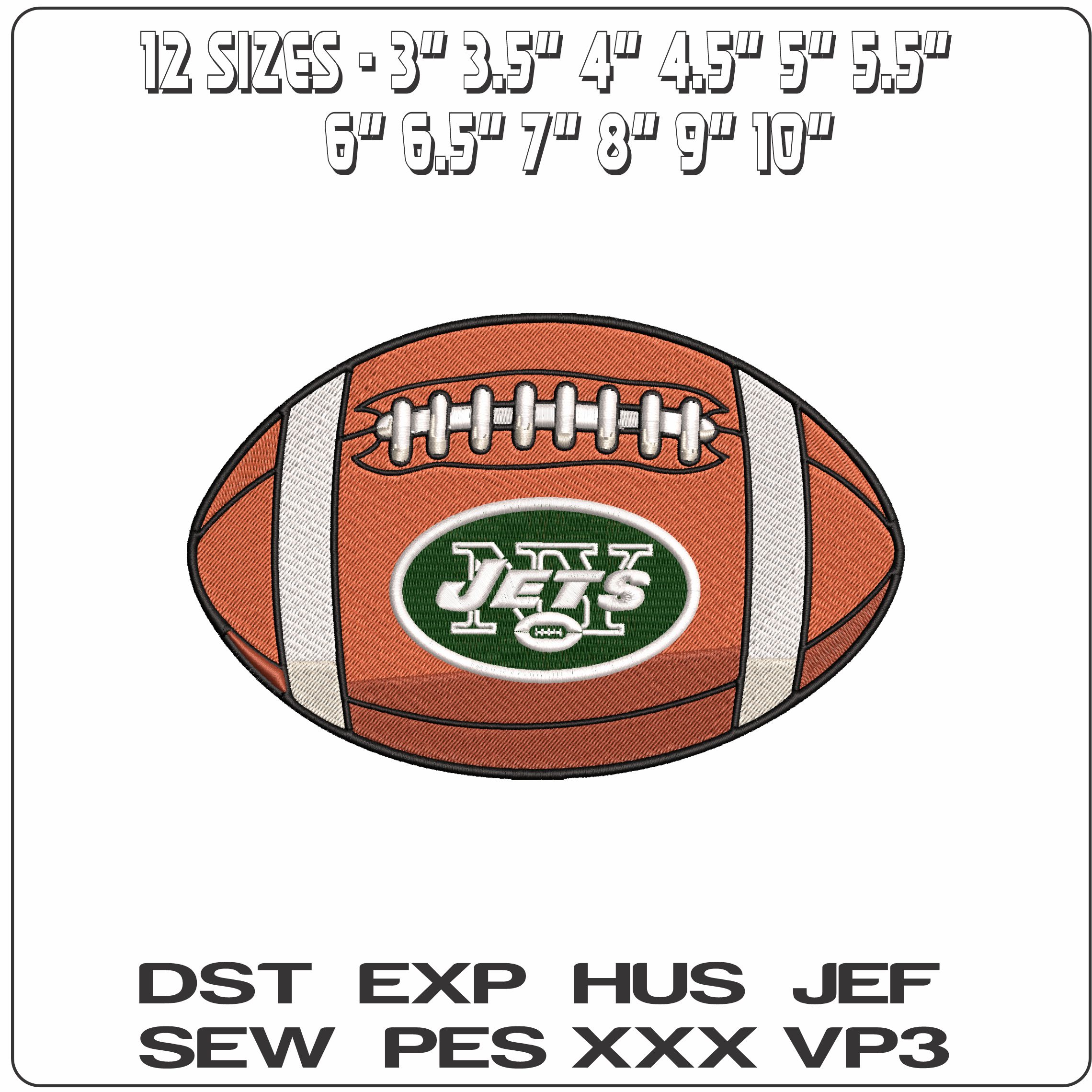 New York Jets American Football NFL   - Elegant embroidery design file - instant download — view 2