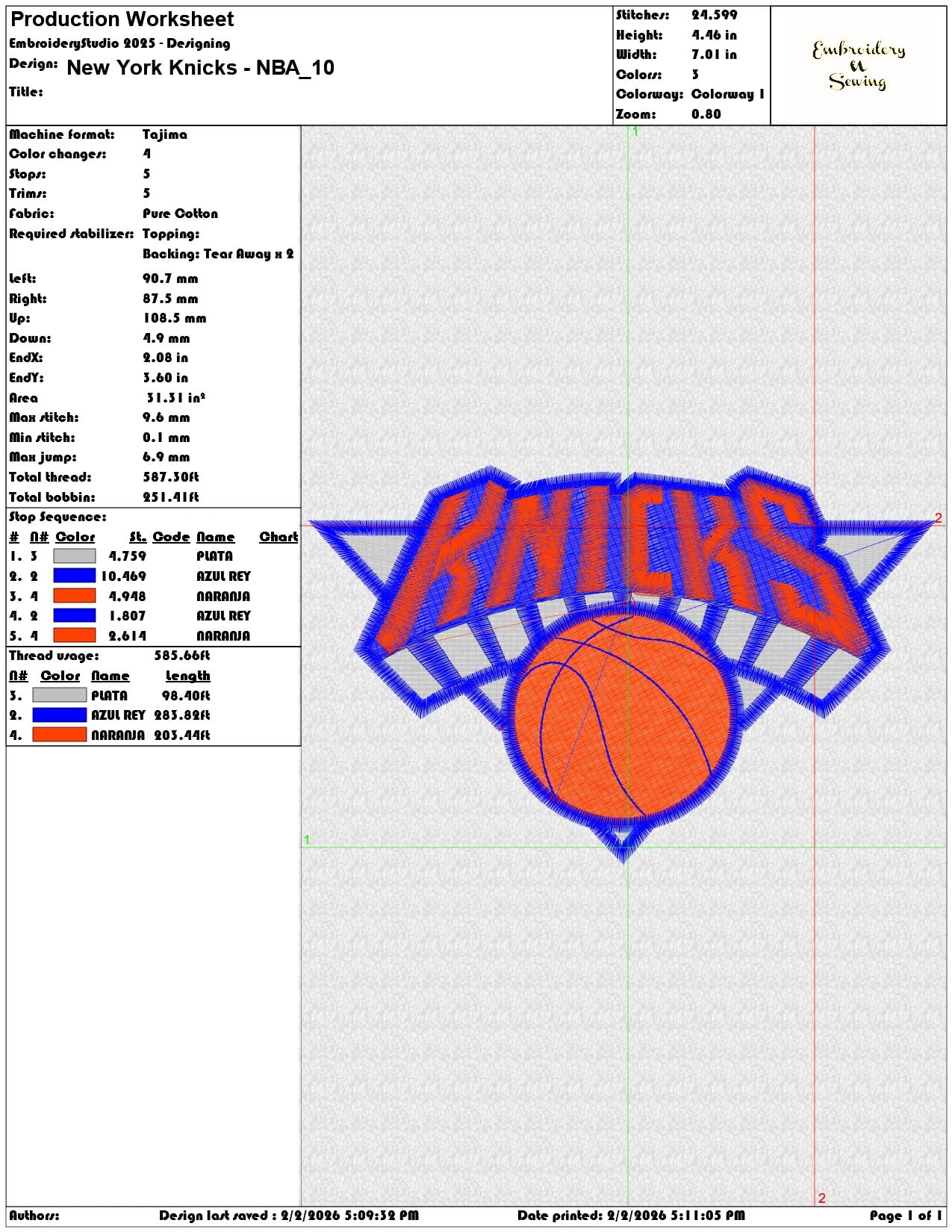 New York Knicks NBA   - Elegant embroidery design file - instant download — view 3