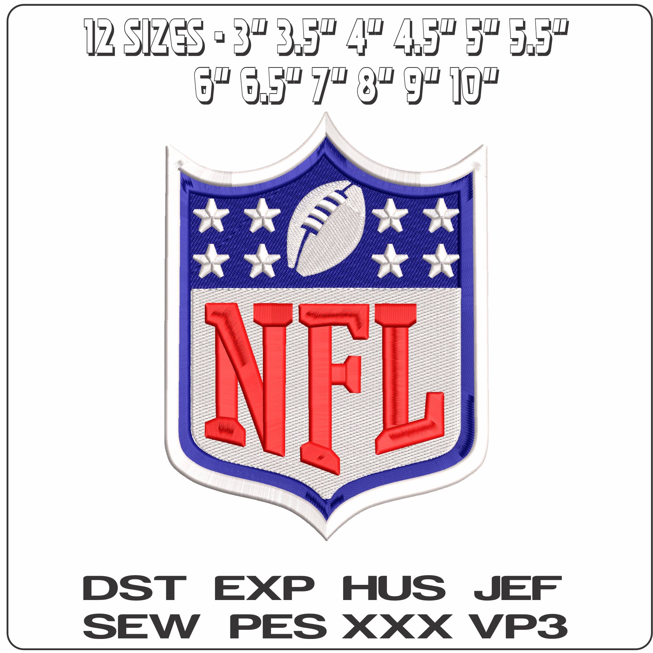 NFL Star Logo   - Elegant embroidery design file - instant download — view 2