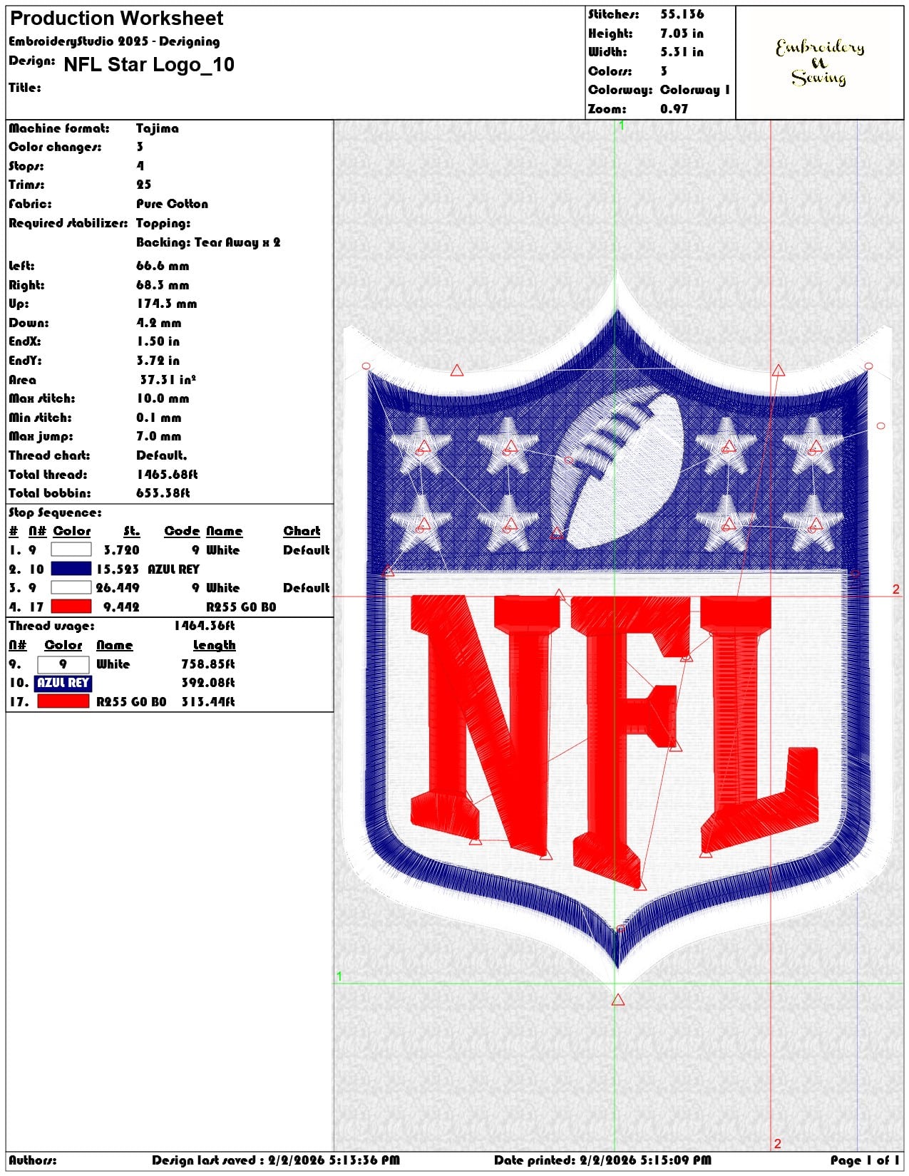 NFL Star Logo   - Elegant embroidery design file - instant download — view 3