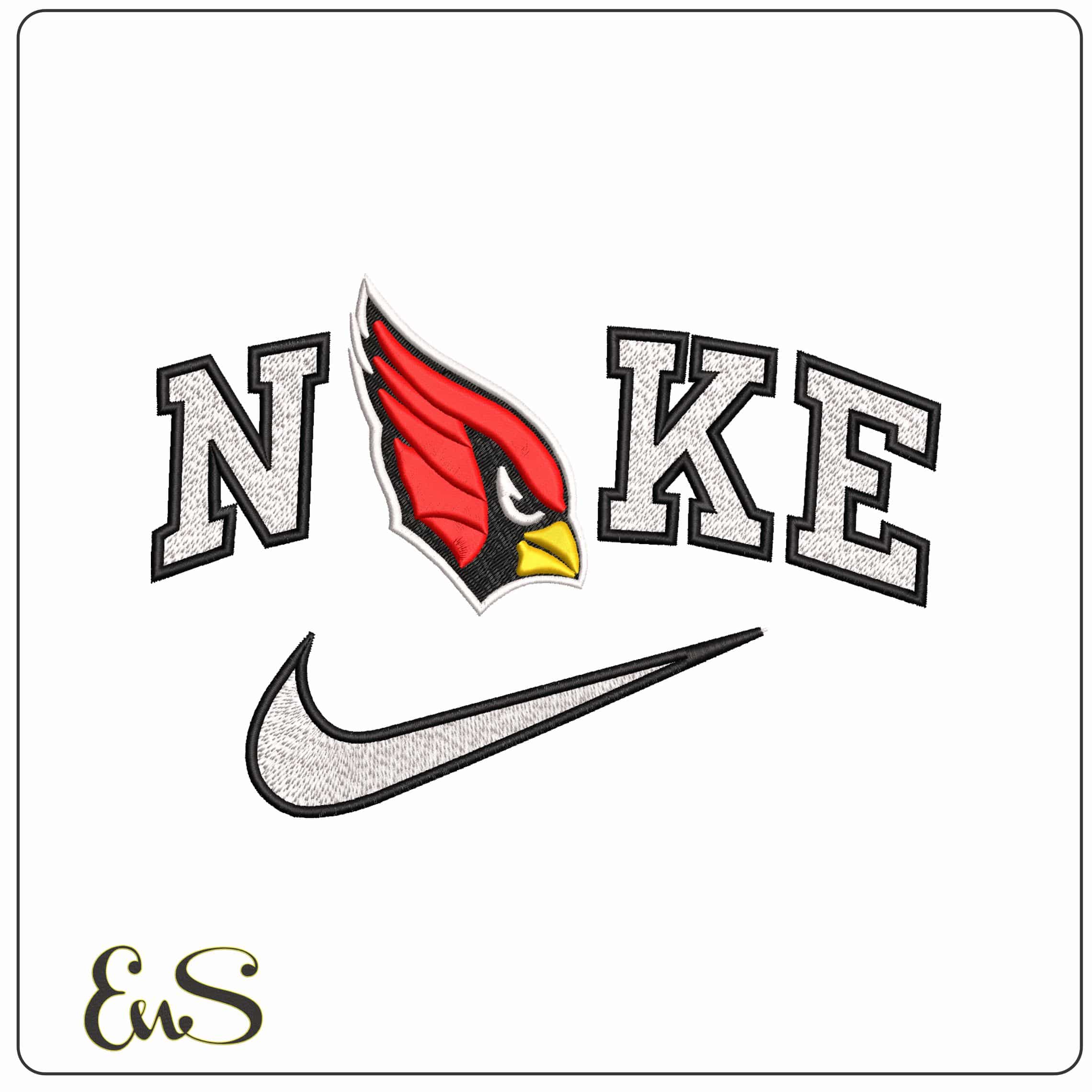 Nike Arizona Cardinals NFL   - Elegant embroidery design file - instant download