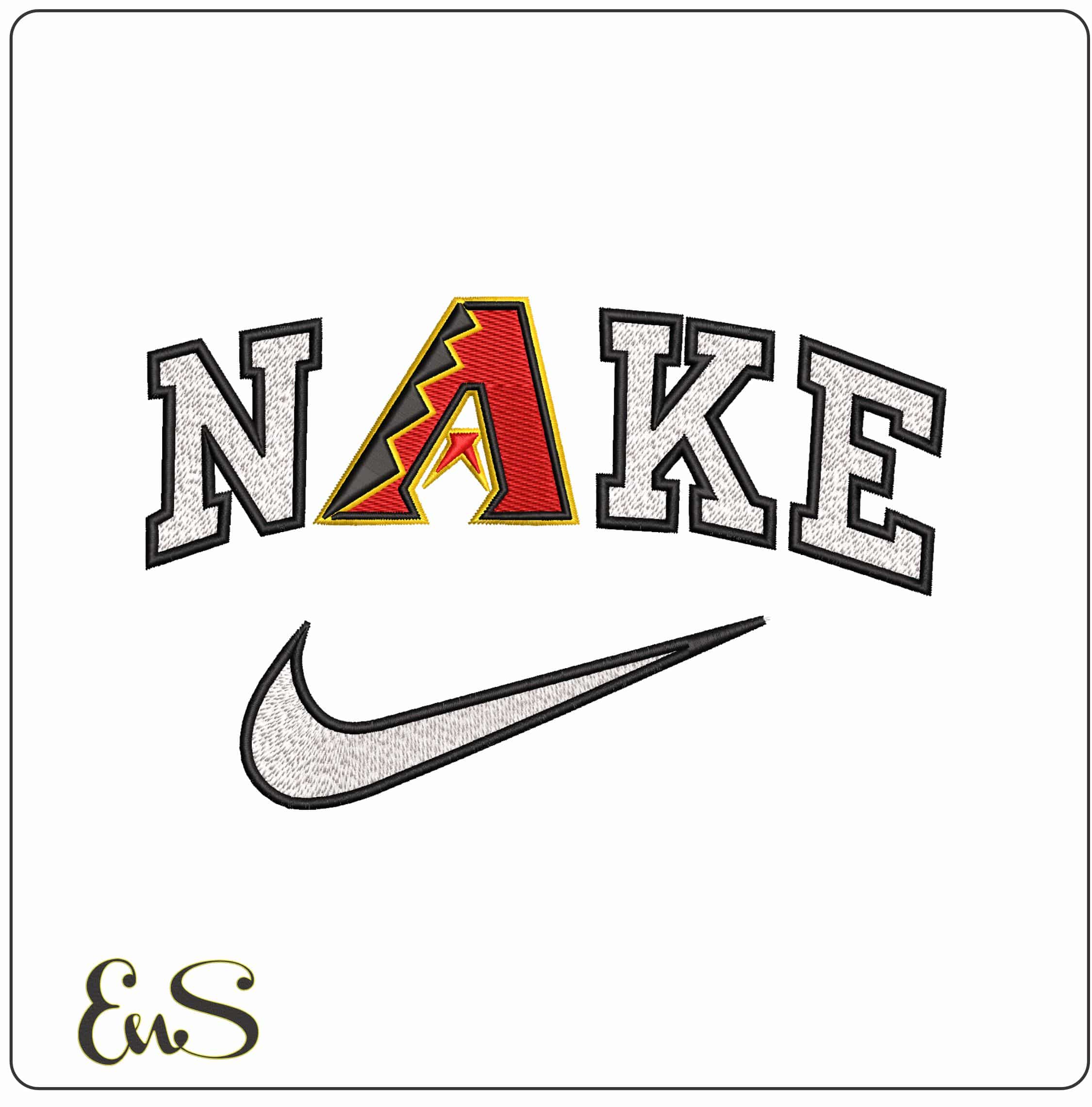 Nike Arizona Diamondback MLB   - Elegant embroidery design file - instant download