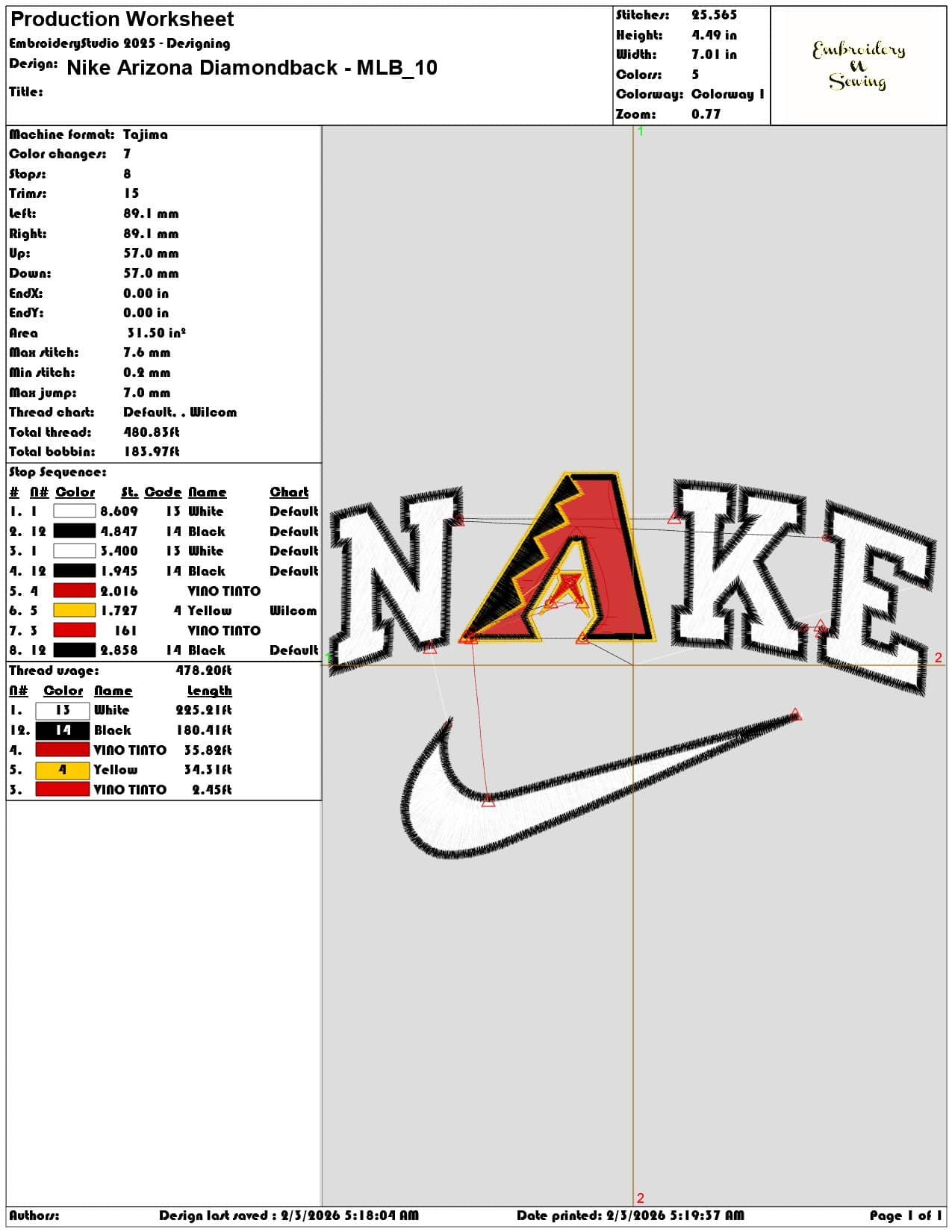 Nike Arizona Diamondback MLB   - Elegant embroidery design file - instant download — view 3