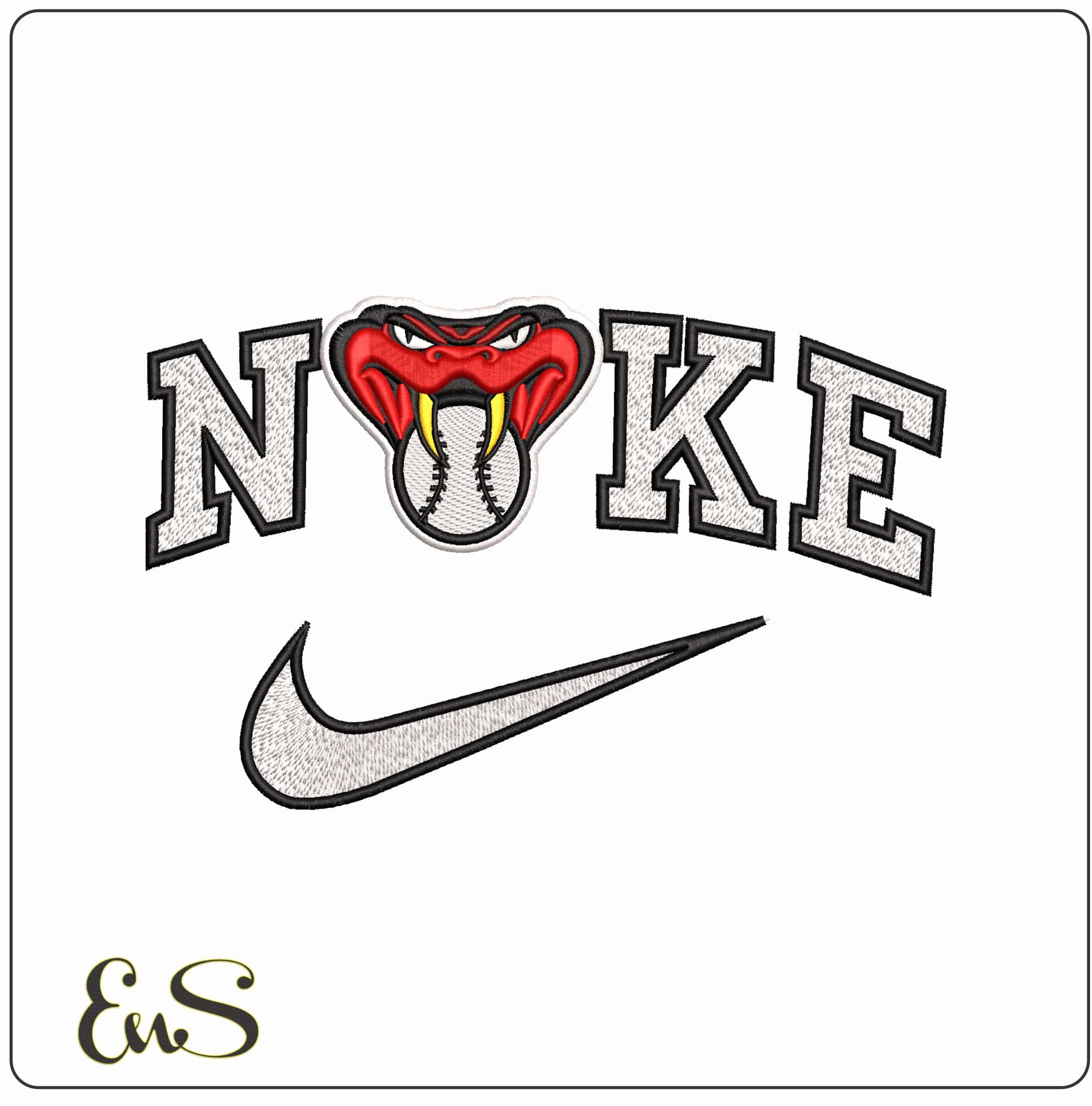 Nike Arizona Diamondback Baseball MLB   - Elegant embroidery design file - instant download