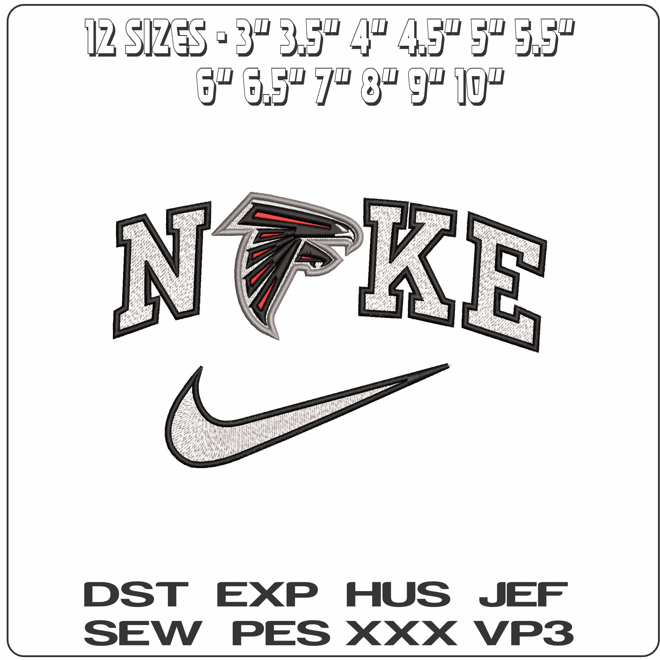 Nike Atlanta Falcons NFL   - Elegant embroidery design file - instant download — view 2