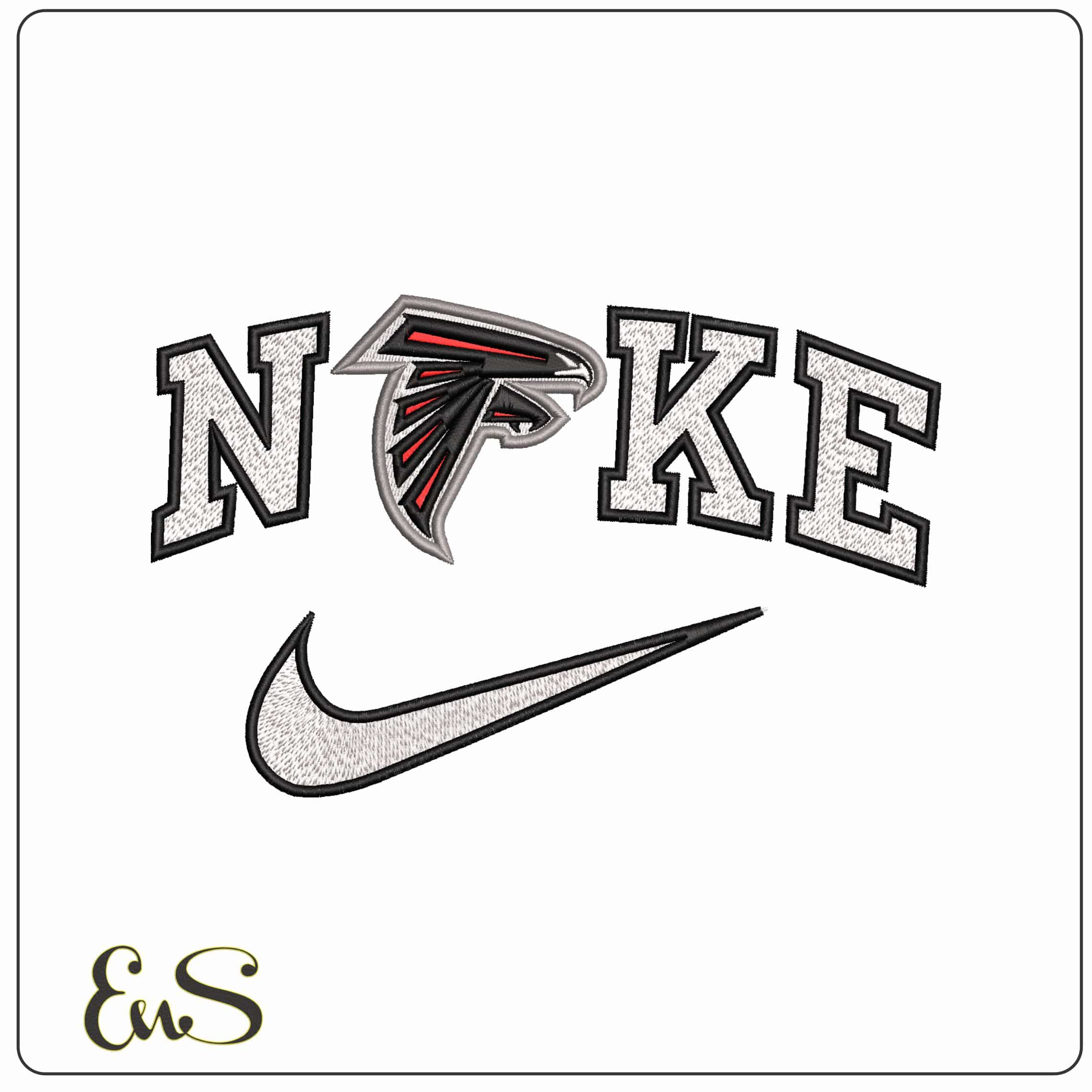Nike Atlanta Falcons NFL   - Elegant embroidery design file - instant download
