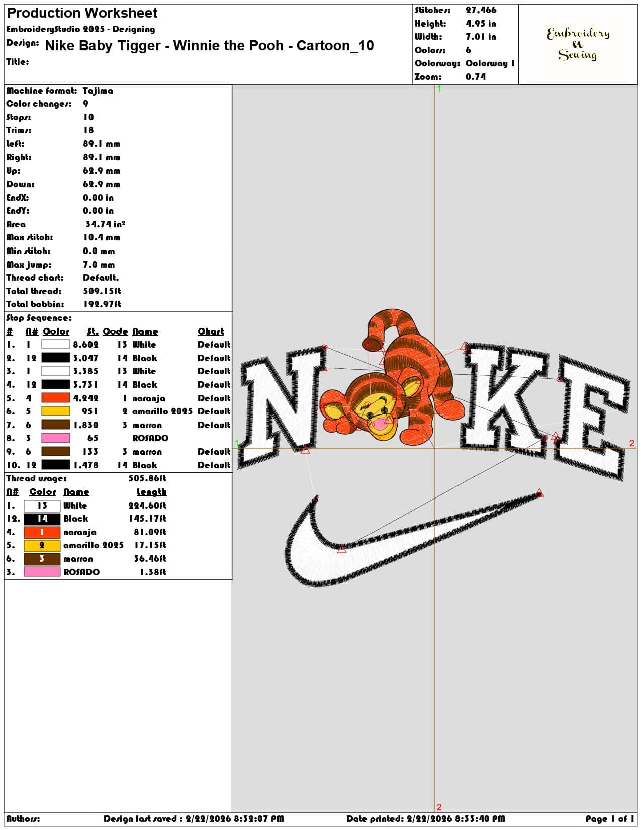 Nike Baby Tigger Winnie the Pooh Cartoon   - Elegant embroidery design file - instant download — view 3