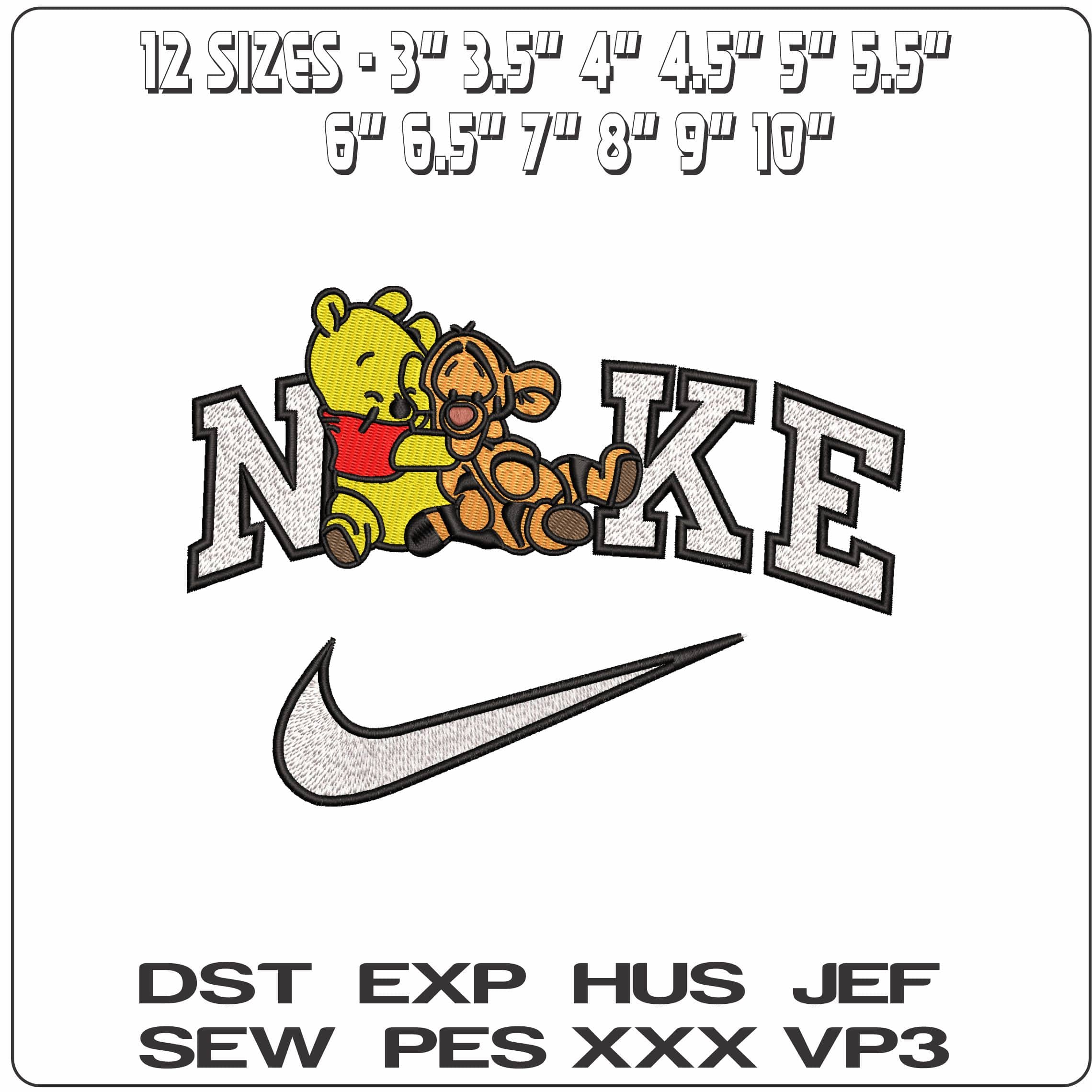 Nike Baby Winnie the Pooh Cuddle Tigger   - Elegant embroidery design file - instant download — view 2