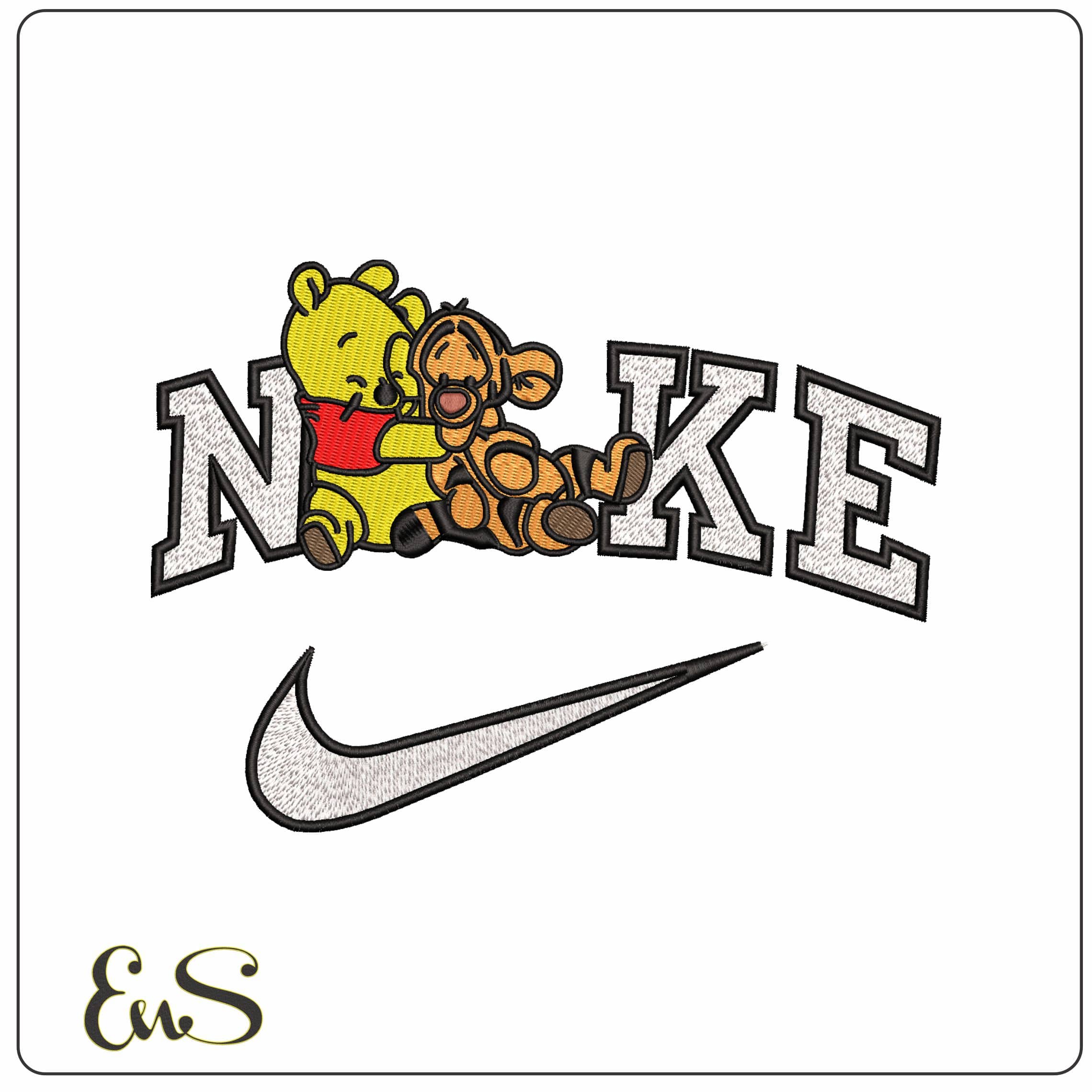 Nike Baby Winnie the Pooh Cuddle Tigger   - Elegant embroidery design file - instant download