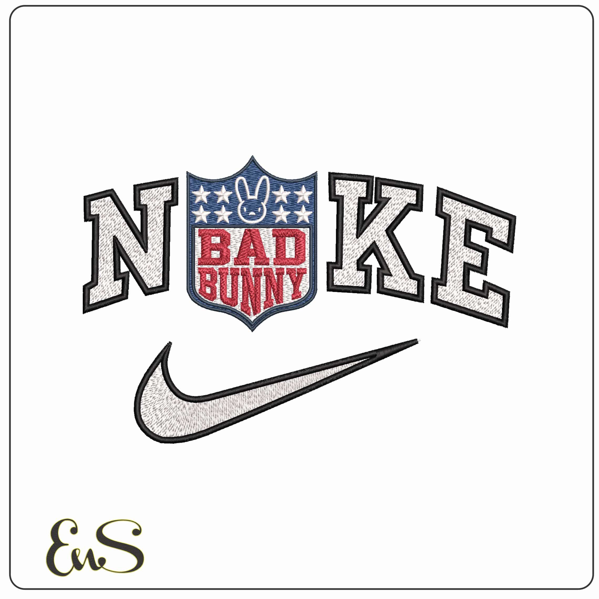 Nike Bad Bunny in NFL Logo   - Elegant embroidery design file - instant download