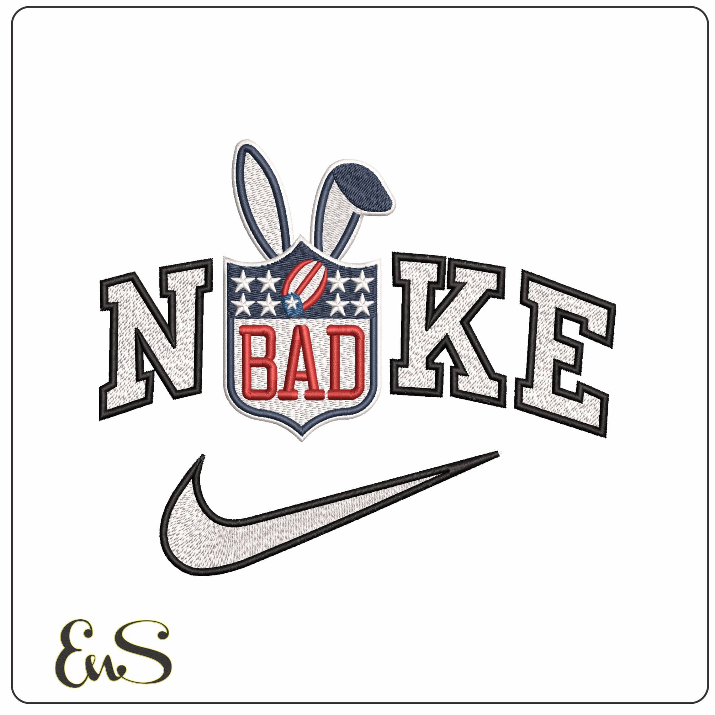 Nike Bad Bunny NFL Logo   - Elegant embroidery design file - instant download