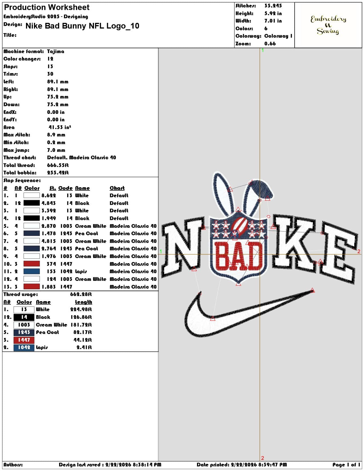 Nike Bad Bunny NFL Logo   - Elegant embroidery design file - instant download — view 3