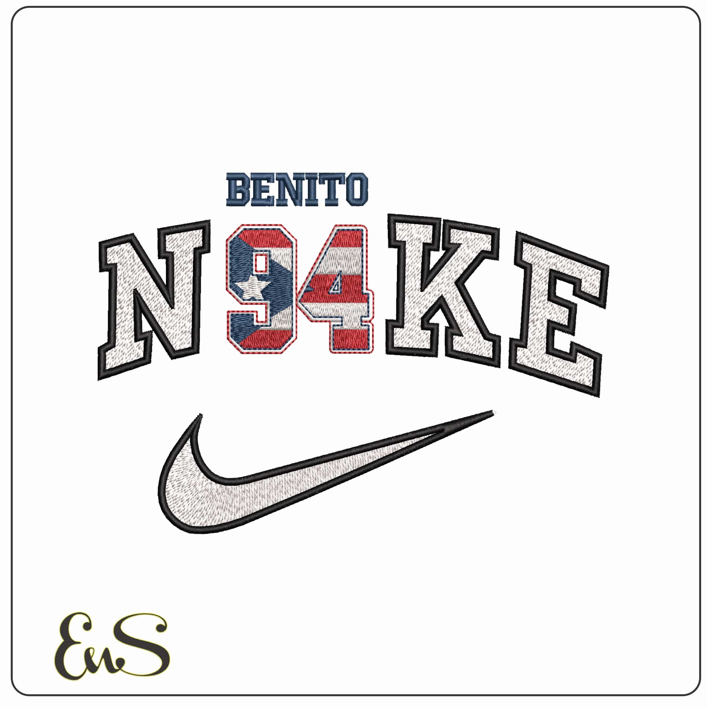 Nike Bad Bunny Superbowl Benito 94   - Elegant embroidery design file - instant download