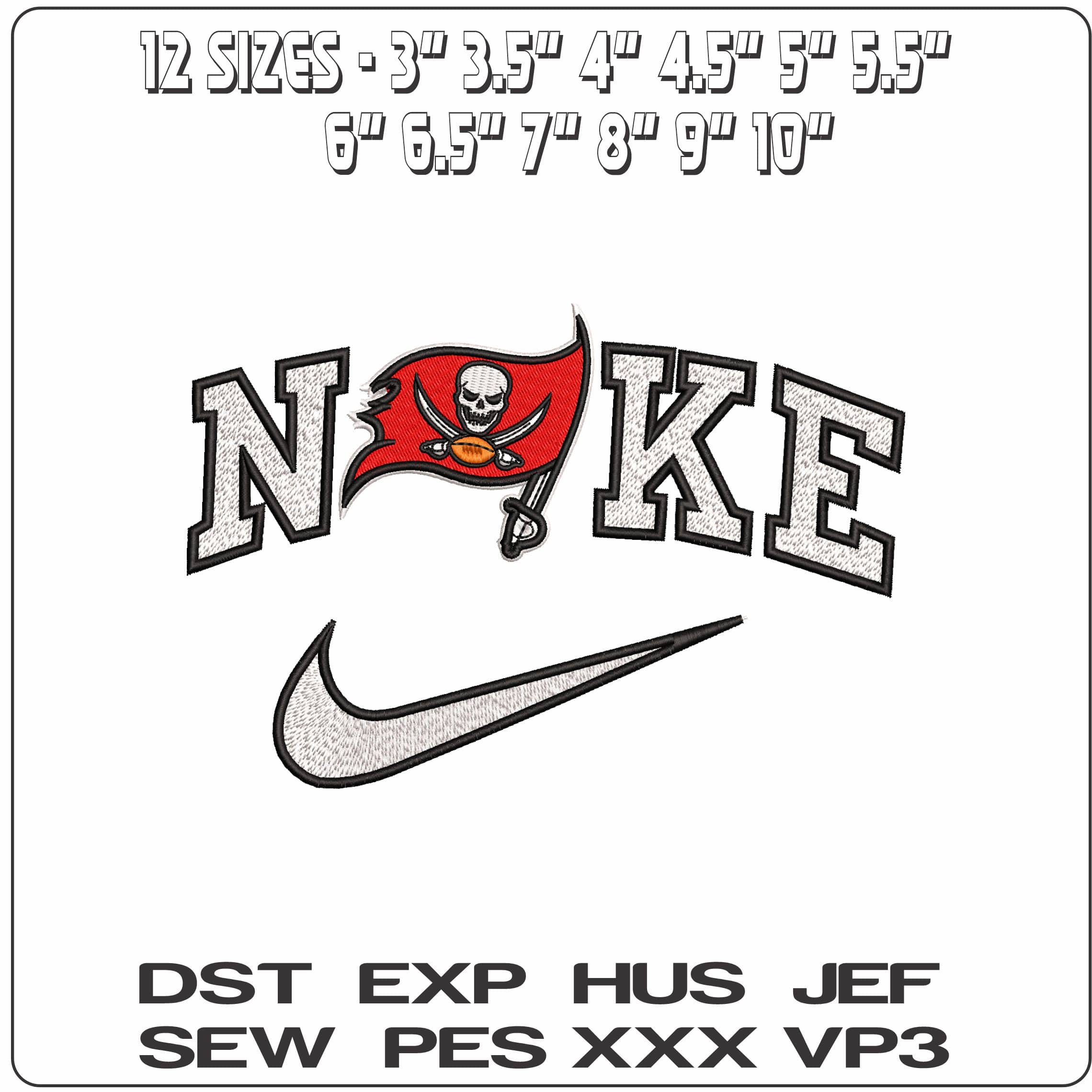 Nike Baltimore Buccaneers NFL   - Elegant embroidery design file - instant download — view 2