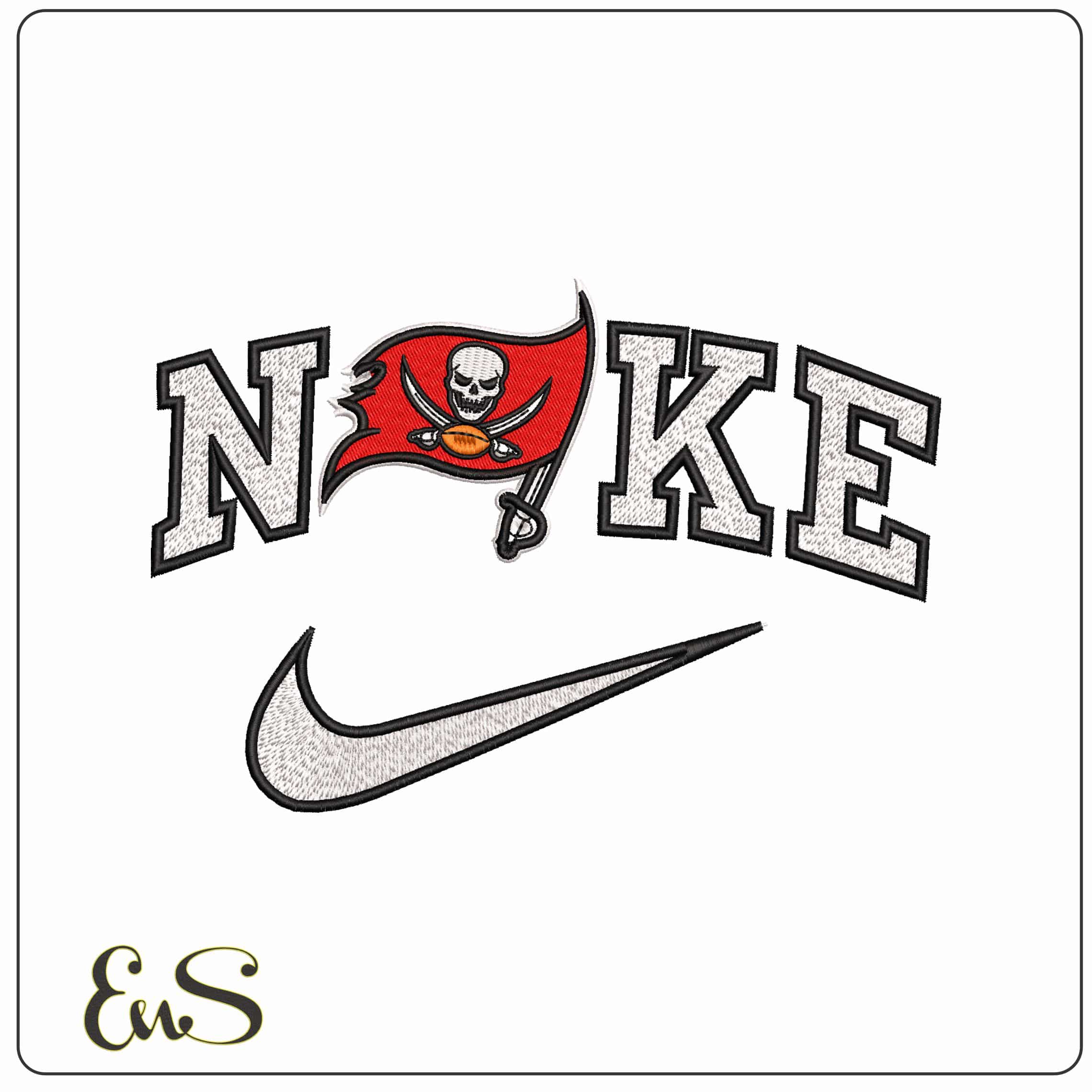 Nike Baltimore Buccaneers NFL   - Elegant embroidery design file - instant download