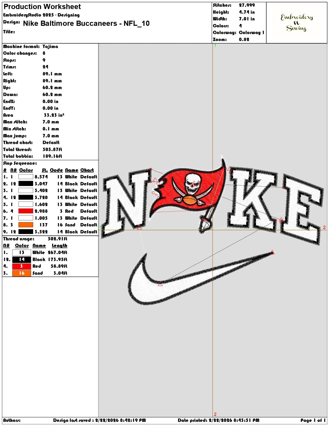 Nike Baltimore Buccaneers NFL   - Elegant embroidery design file - instant download — view 3