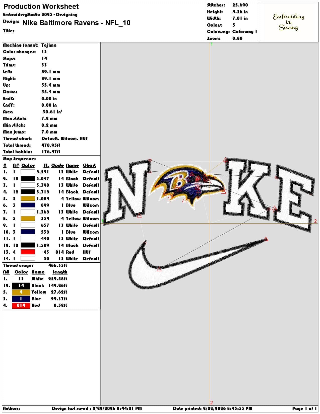 Nike Baltimore Ravens NFL   - Elegant embroidery design file - instant download — view 3