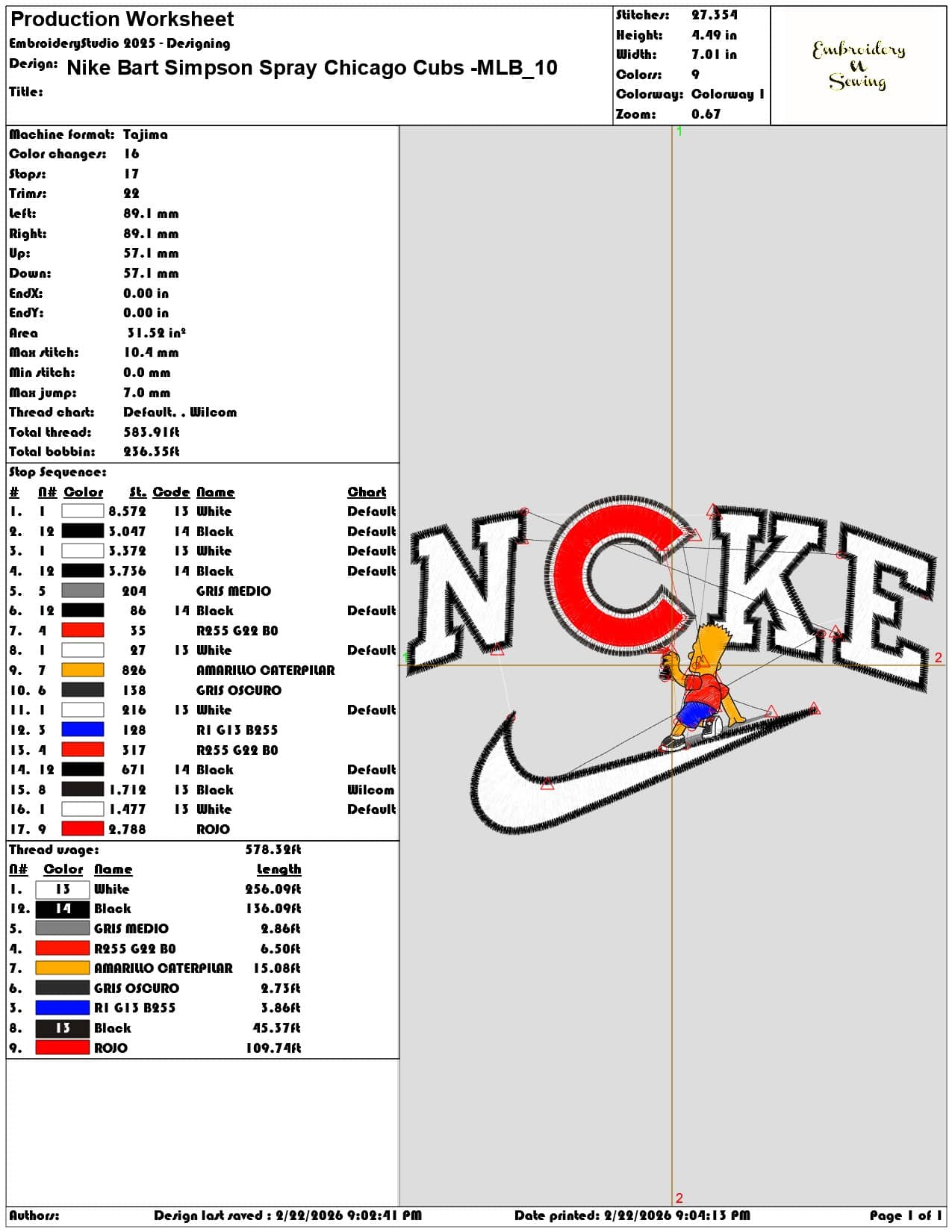 Nike Bart Simpson Spray Chicago Cubs MLB   - Elegant embroidery design file - instant download — view 3