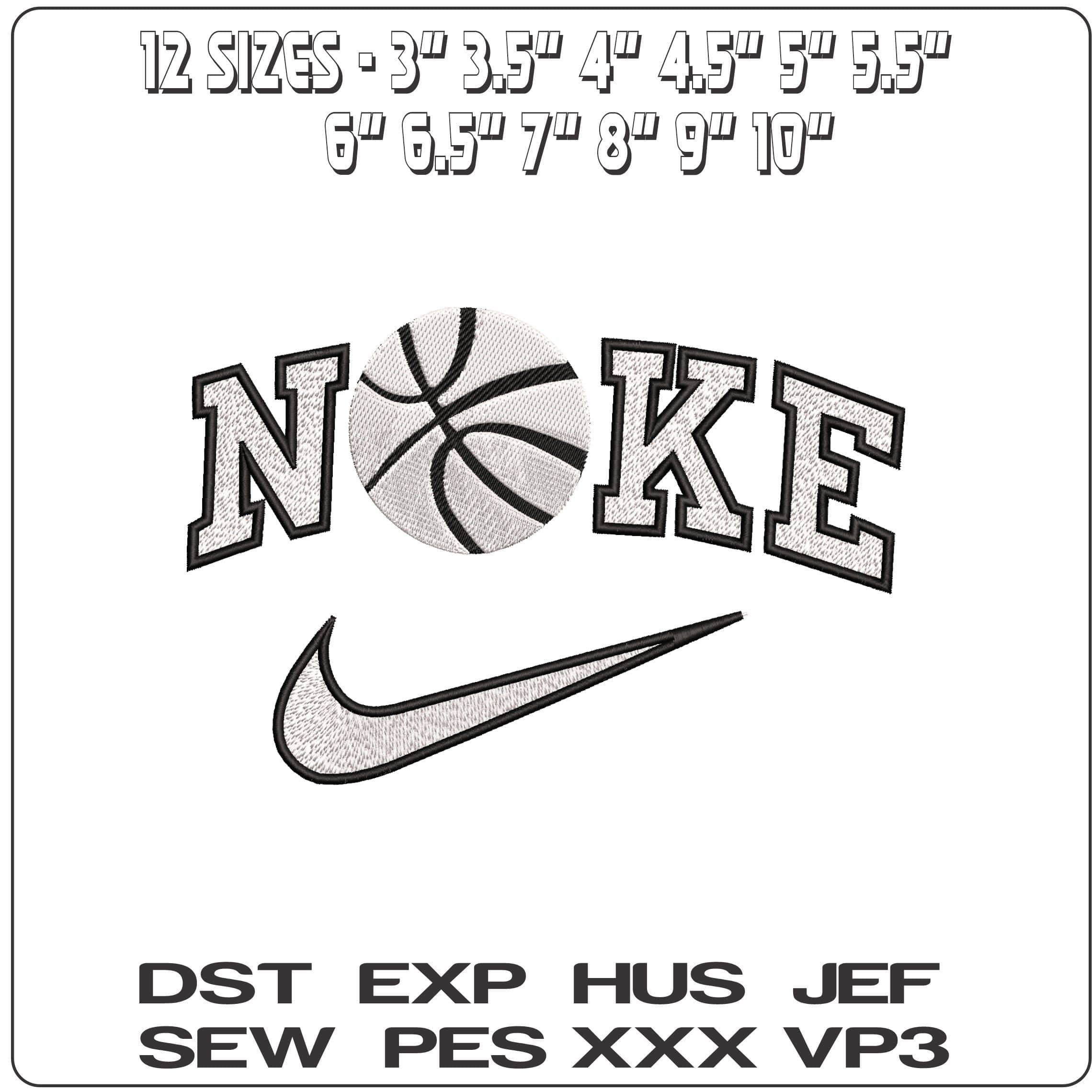 Nike Basketball  - Elegant embroidery design file - instant download — view 2